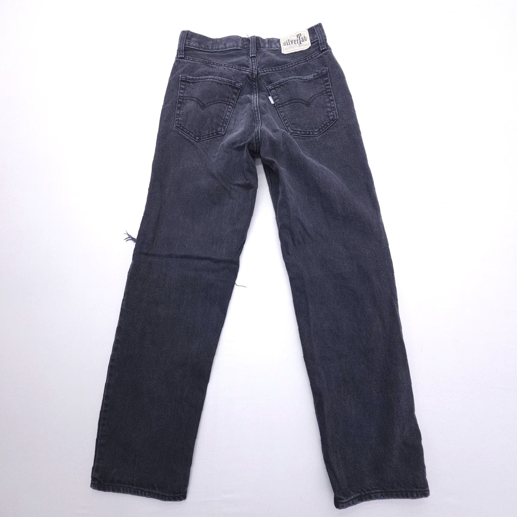 Levi's Levi's Silvertab '94 Jeans - Baggy Straight Denim 26 Women's Black Distressed 30in Grunge Size 26" / US 2 / IT 38 - 2 Thumbnail