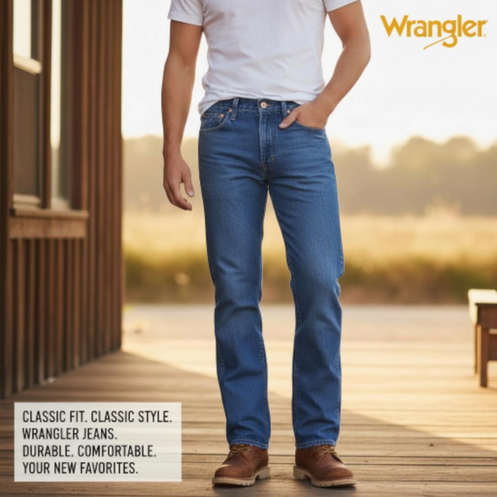 Wrangler Wrangler Classic Fit Blue Denim Jeans for Men Size 29x30 Size US 32 / EU 48 - 1 Thumbnail