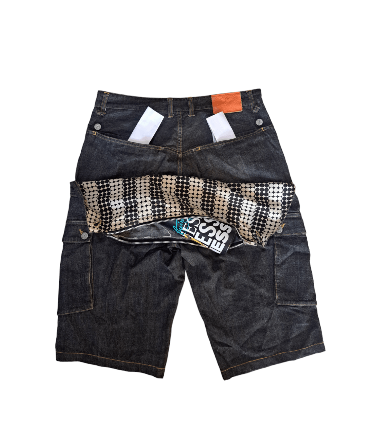 image of Jnco x Vintage Doarat Multi Pocket Cargo Jorts Pants in Denim, Men's (Size 33)