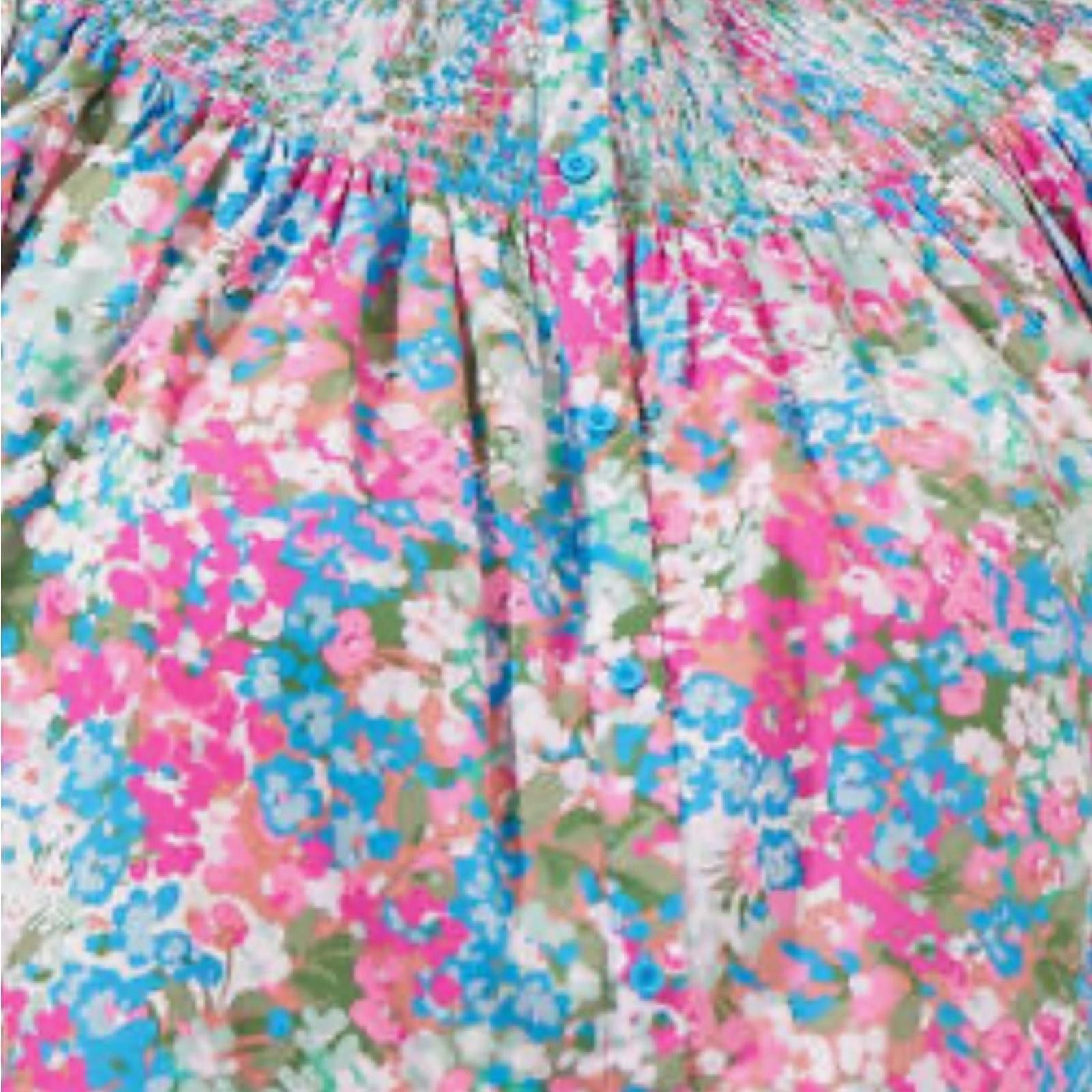 Designer SUGARLIPS Avery Blossom Floral Smocked Mock Neck Top Size S / US 4 / IT 40 - 3 Thumbnail