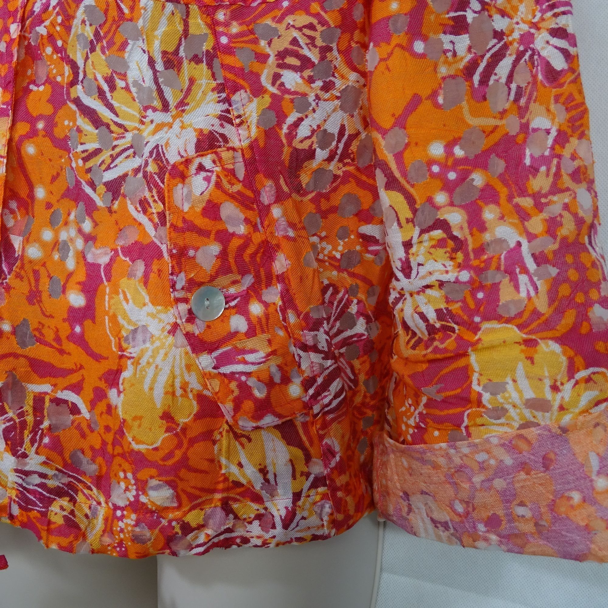 Other Ruby Rd Floral Button Up Burnout Jacket Shacket Size 10 Oran Size L / US 10 / IT 46 - 3 Thumbnail