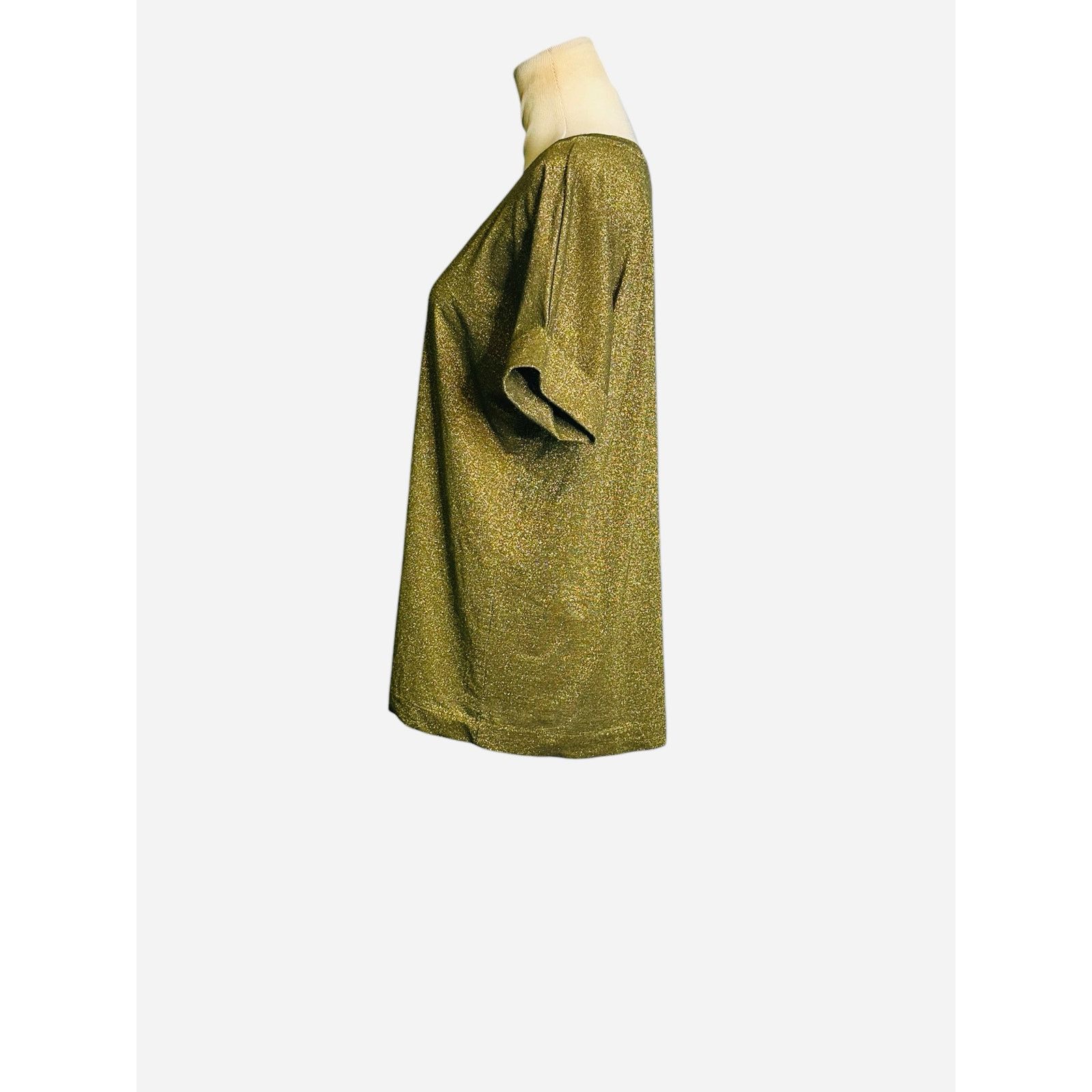 Mango Mango metallic gold cuffed short sleeves top size XS Size XS / US 0-2 / IT 36-38 - 9 Thumbnail