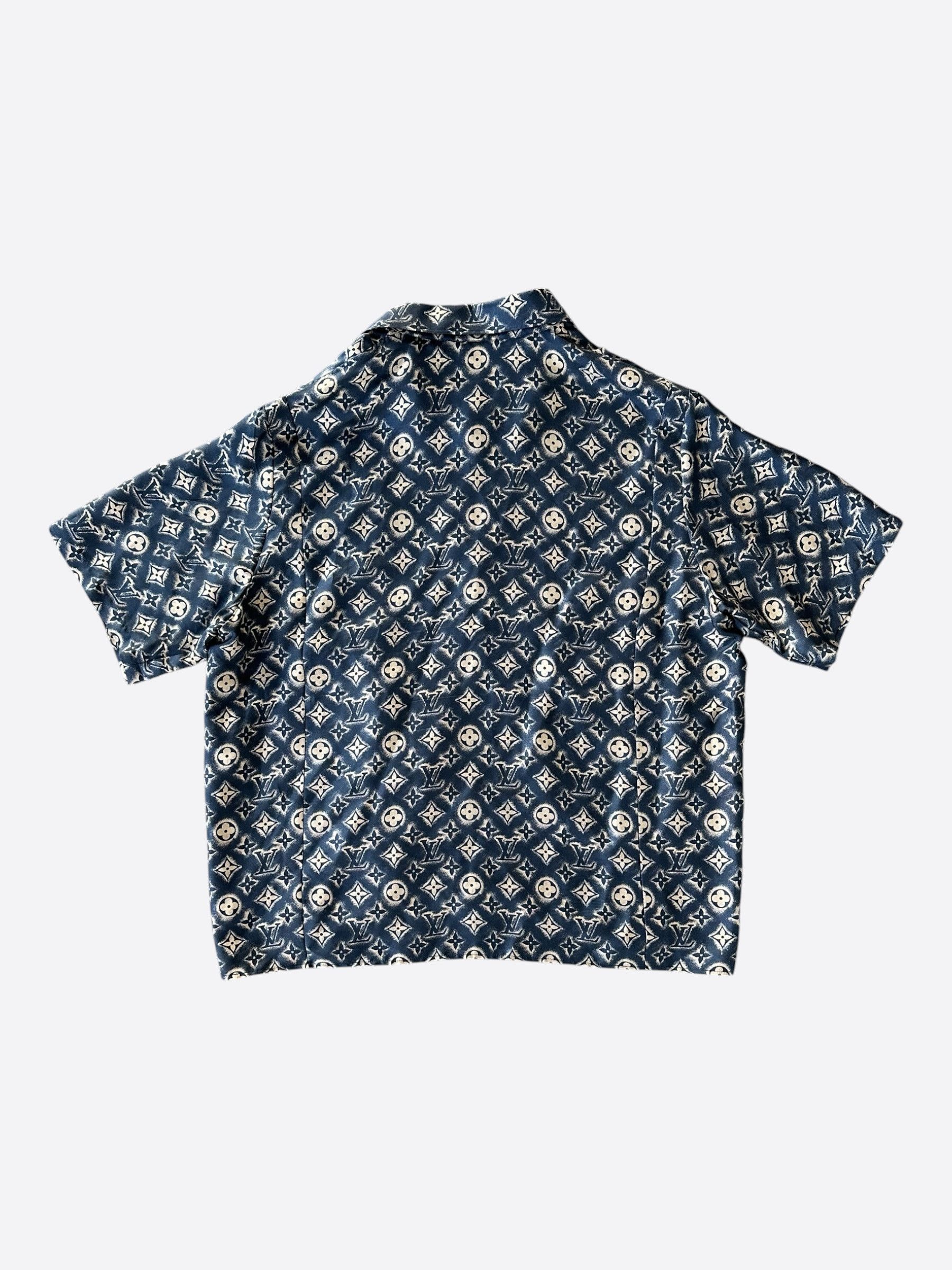 Louis Vuitton Louis Vuitton Navy & Beige Monogram Button Up Shirt Size US XXL / EU 58 / 5 - 2 Thumbnail