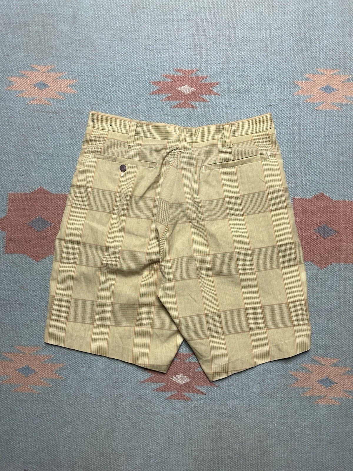 Vintage 70s lightweight men’s shorts plaid poly cotton 30 (READ) Size US 30 / EU 46 - 6 Thumbnail