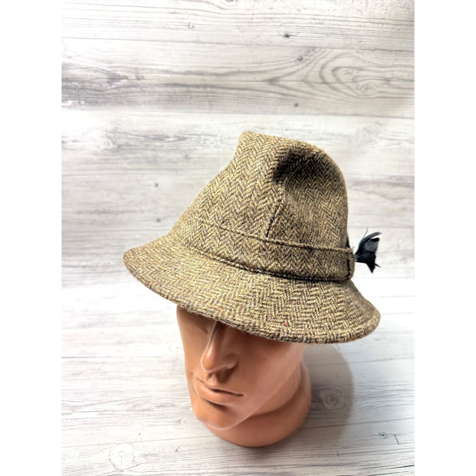 Vintage MOON Brown Fedora Wool Cap 7-7 1/8 M Men Hat Size 7 Brown Moon Fedora Wool Cap Mens 7-7 1/8 Size ONE SIZE - 2 Thumbnail