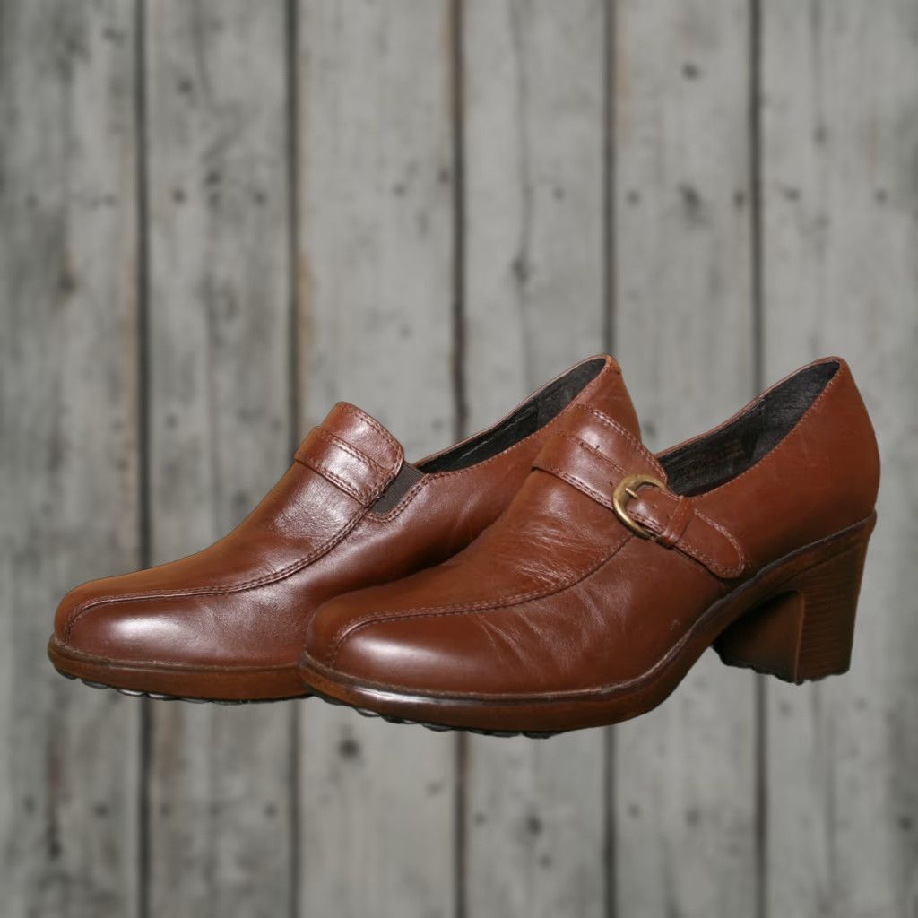 Dansko DANSKO Norah Shoes Pump Women's Leather Brown Block Heel Slip On 9.5 EU 40 Notting Hill Collection Size US 10 / IT 40 - 1 Thumbnail