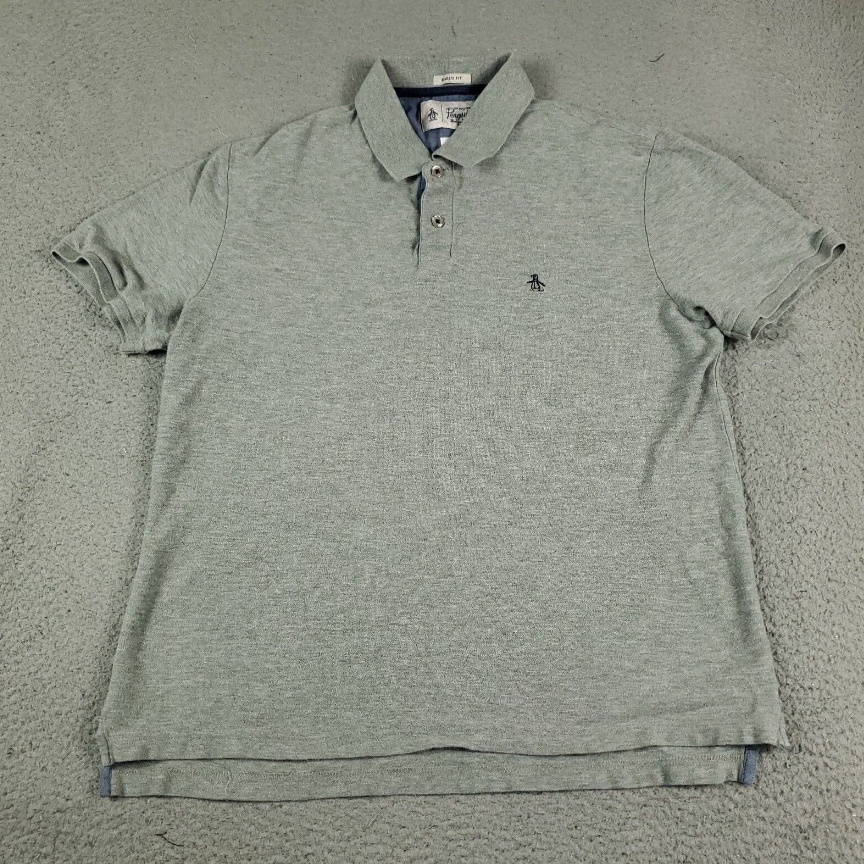 Original Penguin Original Penguin Polo Shirt Mens Medium Gray Casual Short Sleeve Activewear Size US M / EU 48-50 / 2 - 2 Thumbnail