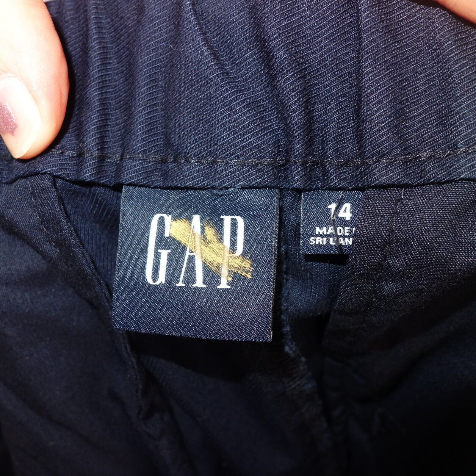Gap New GAP High Rise Pleated Khaki Shorts Navy Blue Women's 14 Size 36" / US 14 / IT 50 - 6 Thumbnail