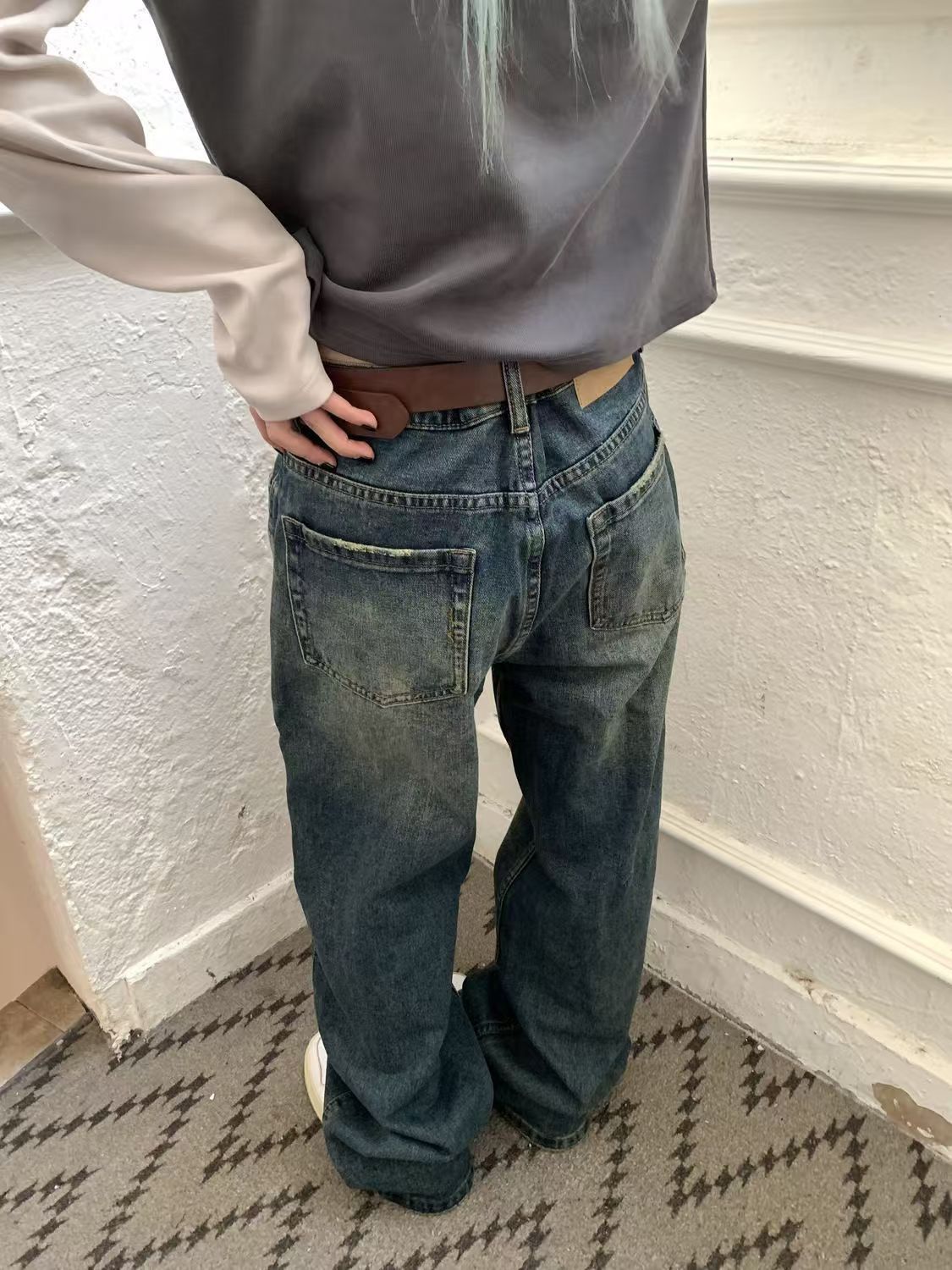 Japanese Brand × Jean Men's Street Retro Washed Distressed Straight Jeans Size US 32 / EU 48 - 4 Thumbnail