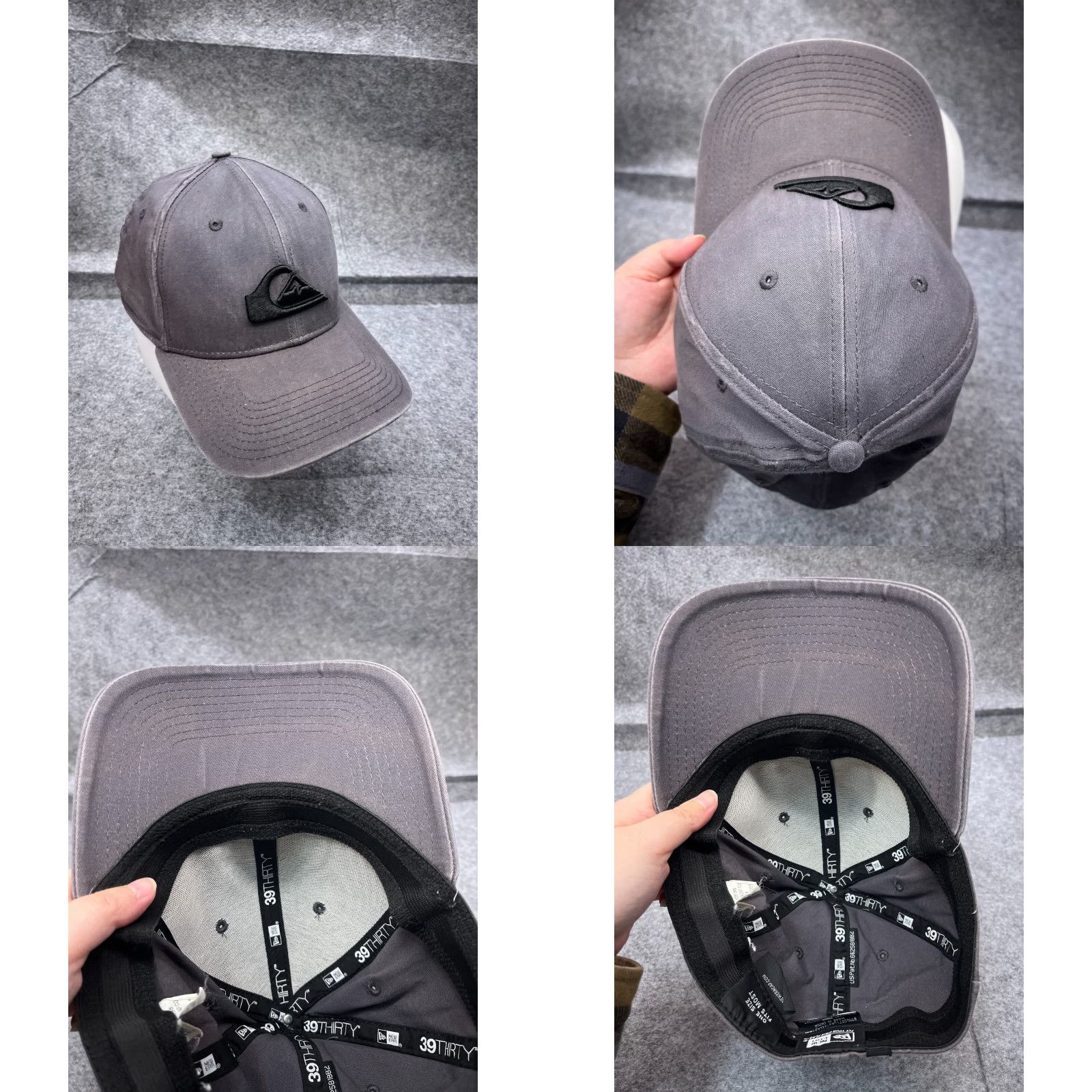 New Era Quiksilver x New Era Hat Cap Fitted Adult One Size Gray Cotton Blend 39thirty Size ONE SIZE - 8 Thumbnail