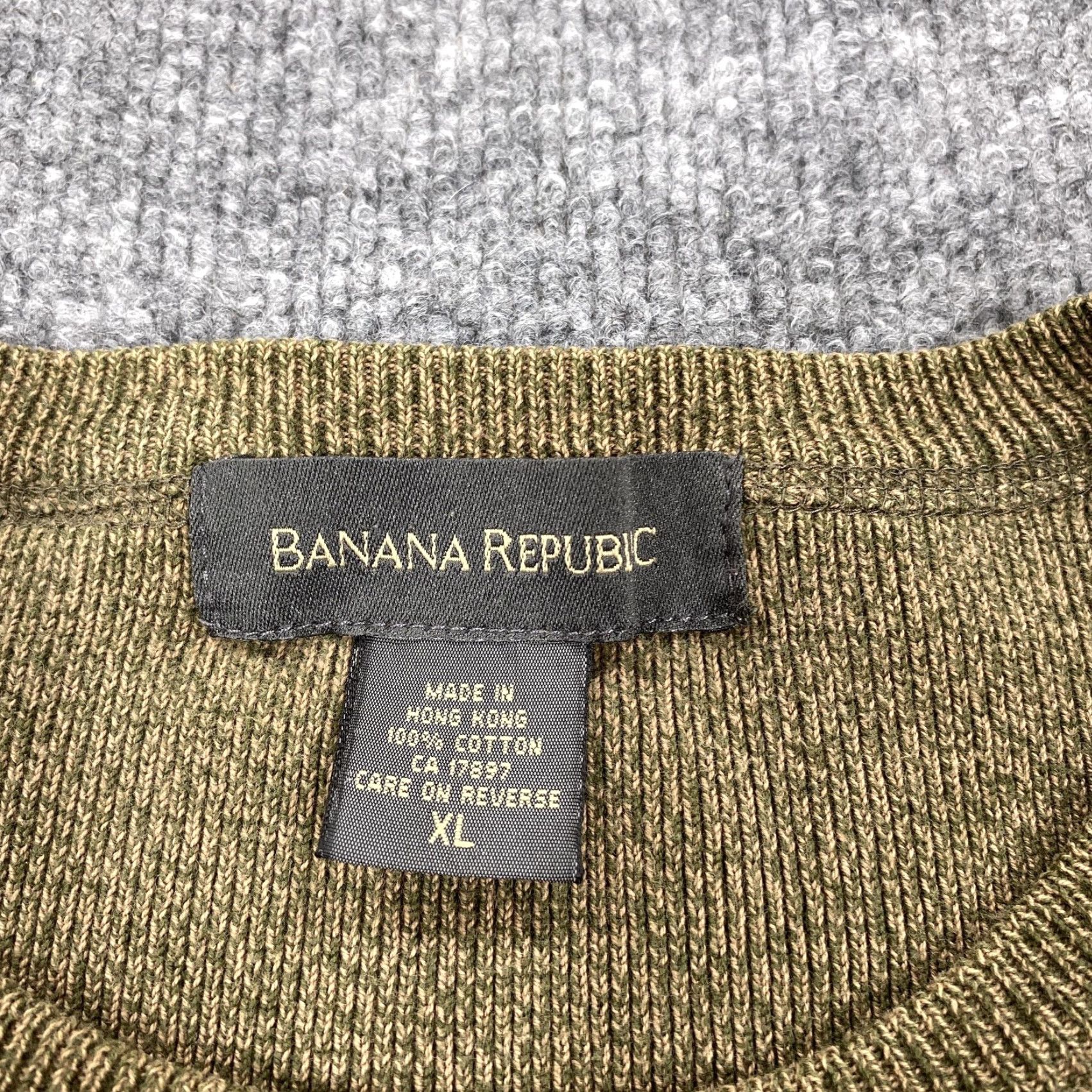 Banana Republic Banana Republic Sweater Mens XL Green Crew Neck Cotton Tight-Knit Lightweight Southwestern? Size US XL / EU 56 / 4 - 2 Thumbnail