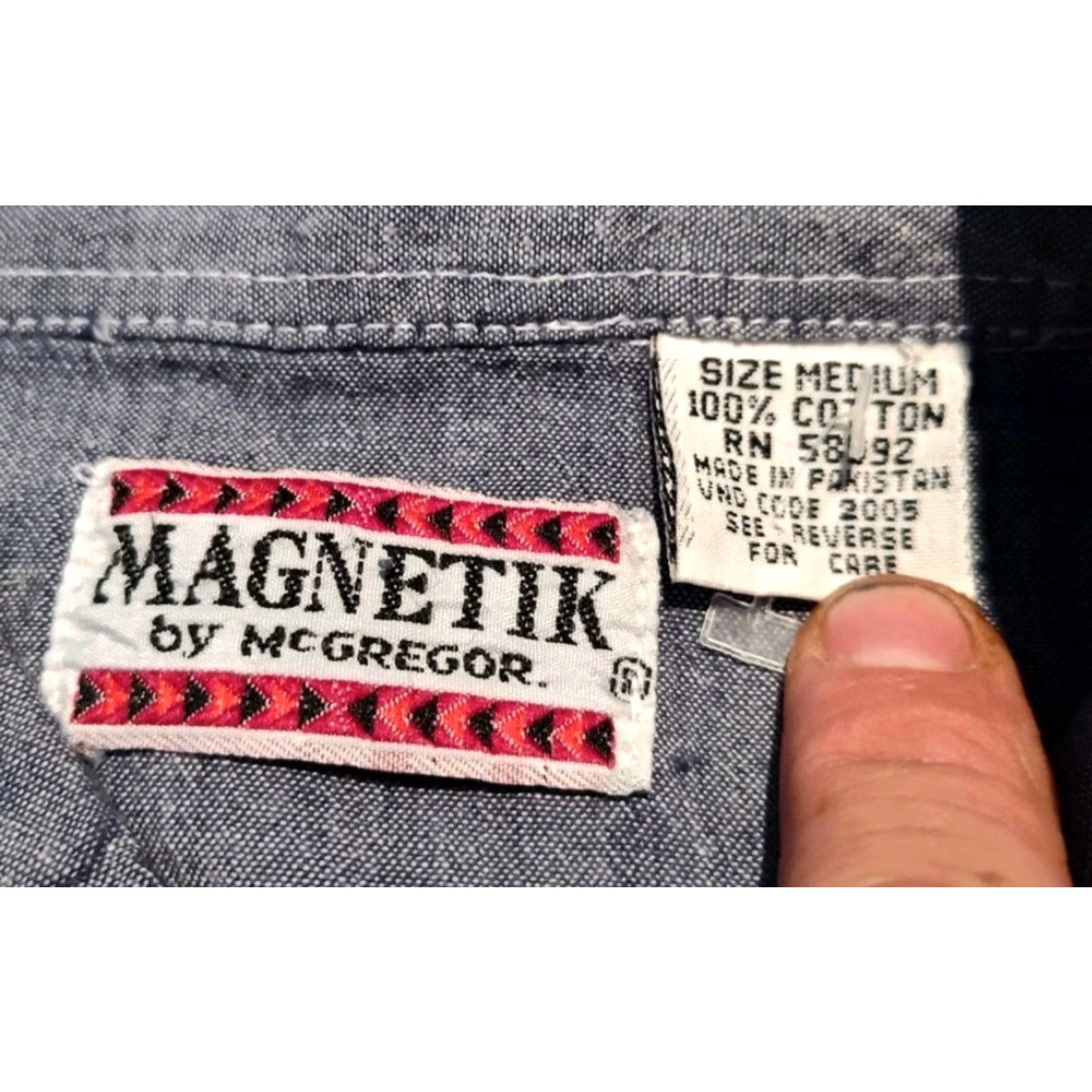 McGregor VINTAGE Magnetik by McGregor Men's Long Sleeve Button-Up Shirt Gray 90s Paisley Cotton Size M Size US M / EU 48-50 / 2 - 7 Thumbnail