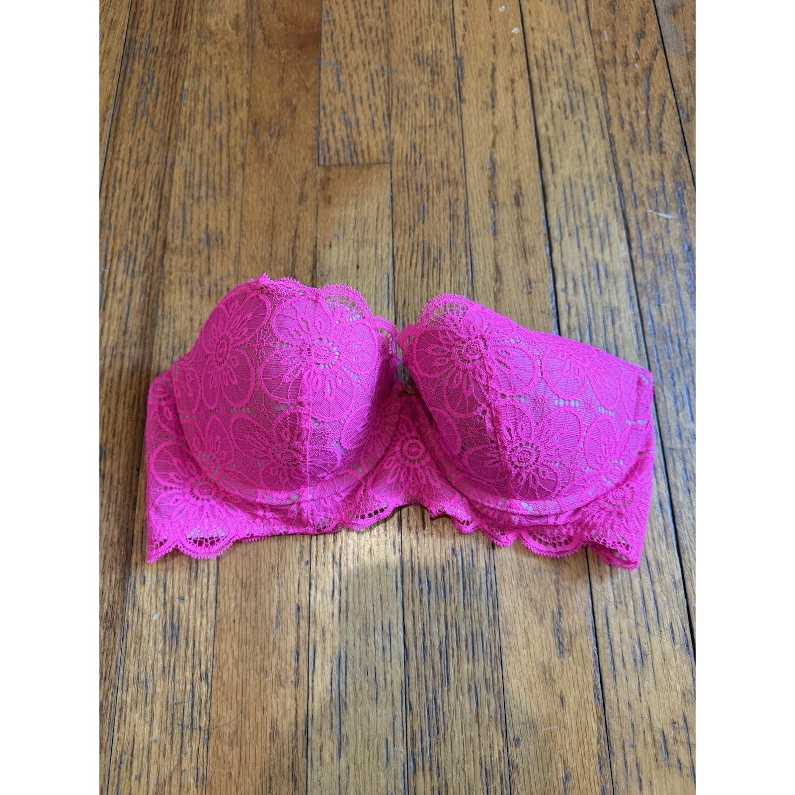 Other Aerie Bra Balconette Hot Pink Lace Underwire 34D Size ONE SIZE - 2 Thumbnail