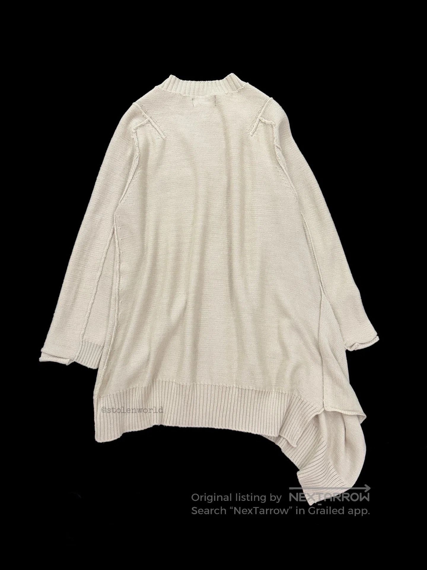 Y's Yohji Yamamoto Y's Asymmetric Hem Wool Cardigan. Size M / US 6-8 / IT 42-44 - 6 Thumbnail