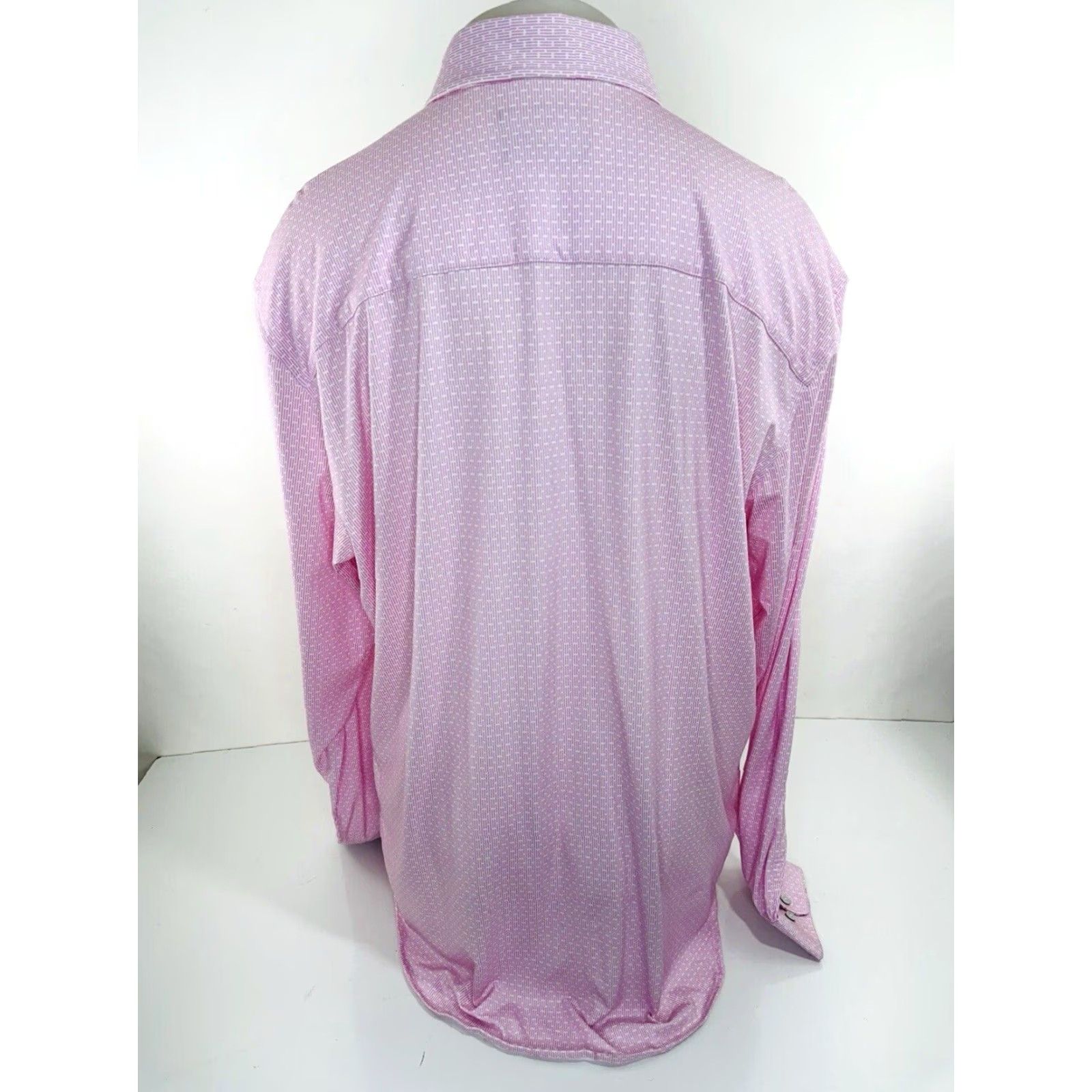 Buttero Buttercloth Shirt 2XL Pink Geometric Stripes Cotton Button-Up Long Sleeve Mens Size US XXL / EU 58 / 5 - 4 Thumbnail