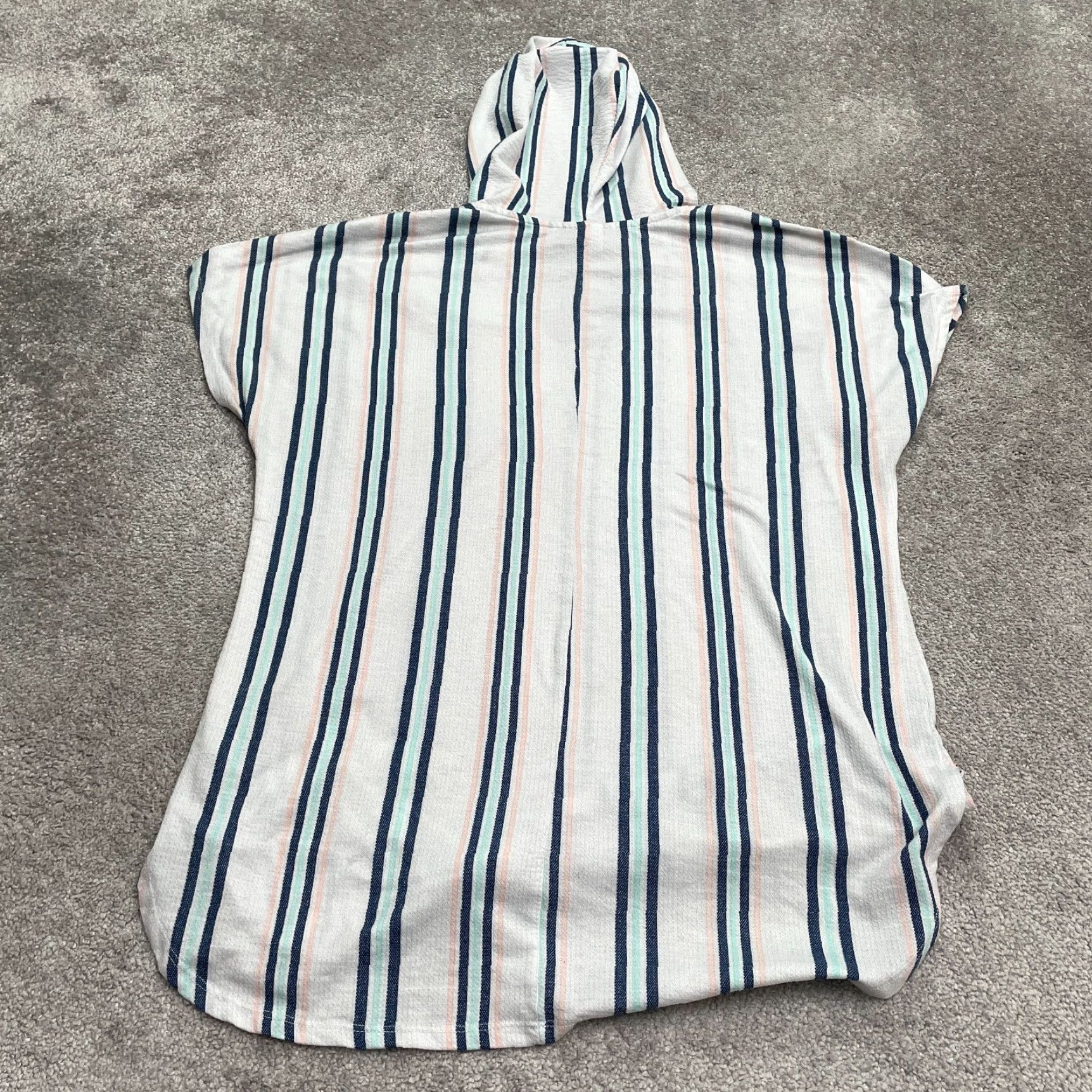 Vintage Time And Tru Hoodie Beach Cover Up Womens L White Blue Striped Short Sleeve Size L / US 10 / IT 46 - 2 Thumbnail