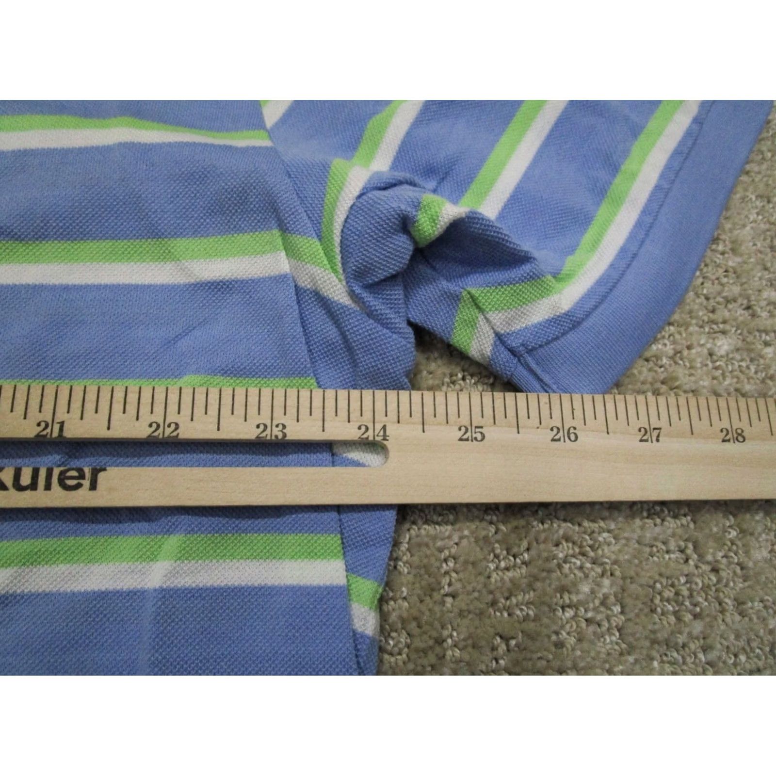 Polo Ralph Lauren Ralph Lauren Polo Shirt Men Large Blue Striped Short Sleeve Pima Cotton Pony Size US L / EU 52-54 / 3 - 4 Thumbnail