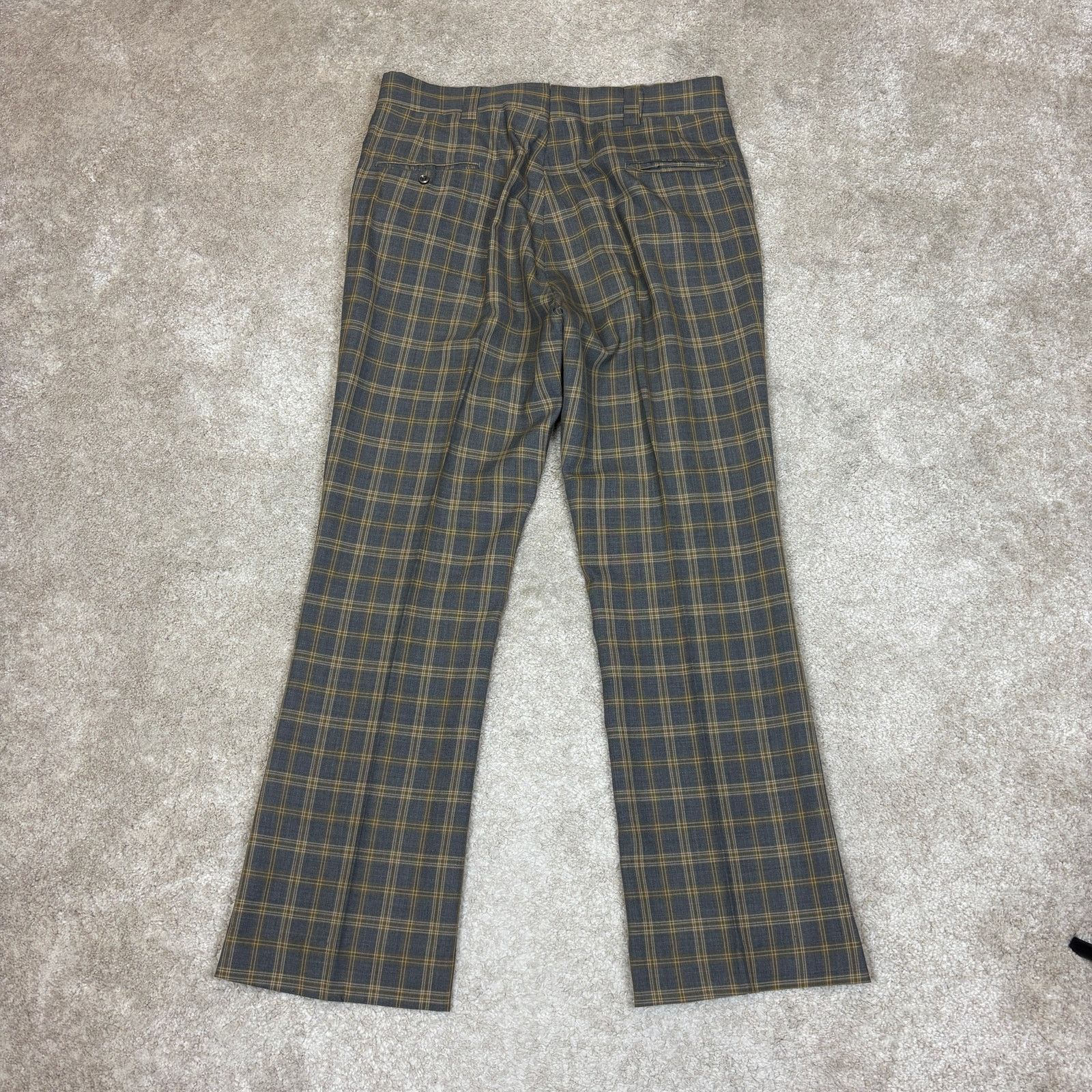 Vintage True Vintage 60s 70s Talon Zipper Plaid Flare Pants 37x32 Size US 37 - 3 Thumbnail