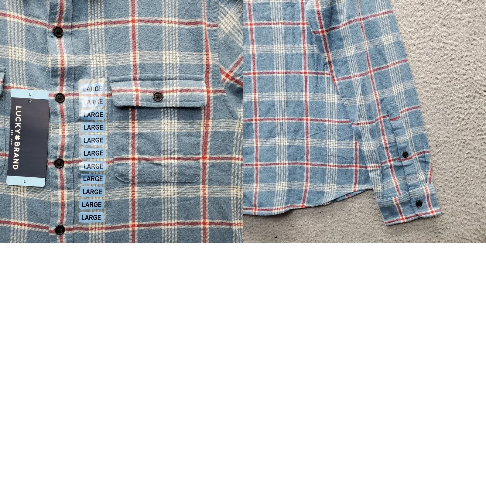 Lucky Brand Lucky Brand Flannel Shirt Mens L Multi Plaid Classic Fit Chest Pocket Shirt Size US L / EU 52-54 / 3 - 8 Thumbnail