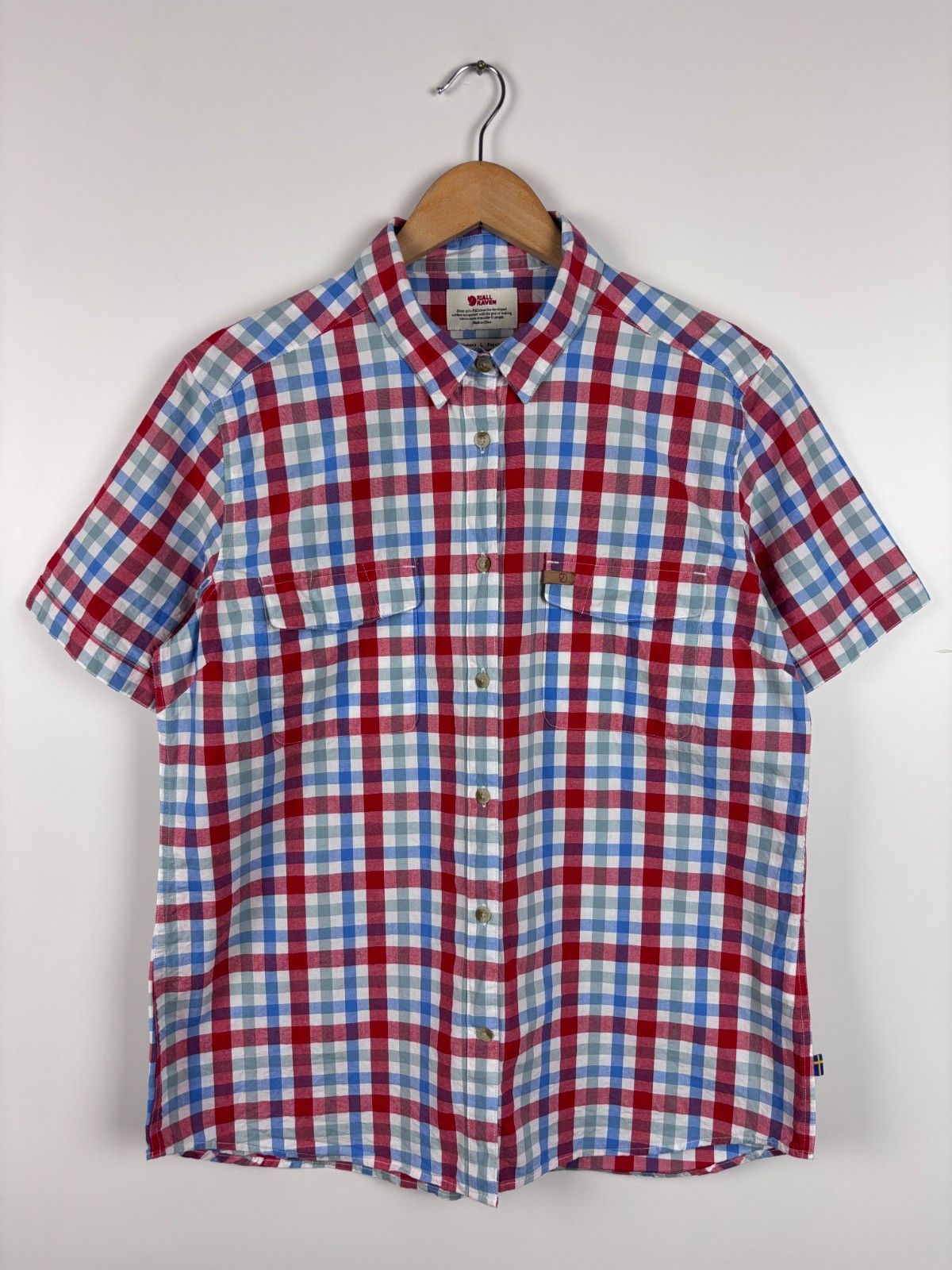 Fjallraven Fjallraven Ovik Short Sleeve Check Shirt Regular Red Blue L Size L / US 10 / IT 46 - 1 Thumbnail