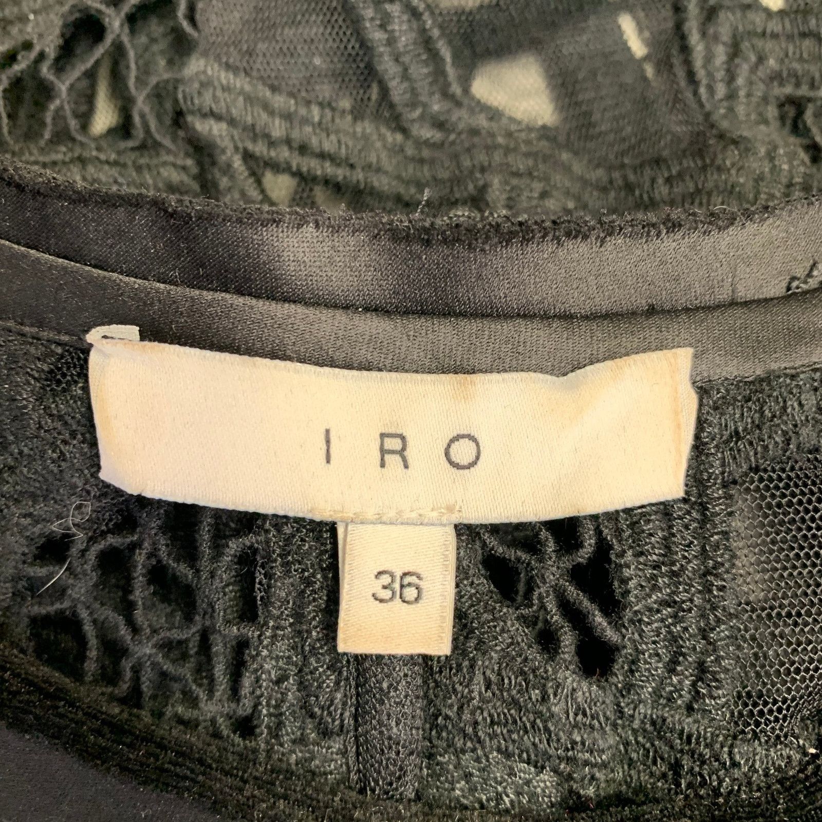 Iro IRO Size S Black Lace Mesh Sleeveless Crew Neck Casual Top Size XS / US 0-2 / IT 36-38 - 4 Thumbnail