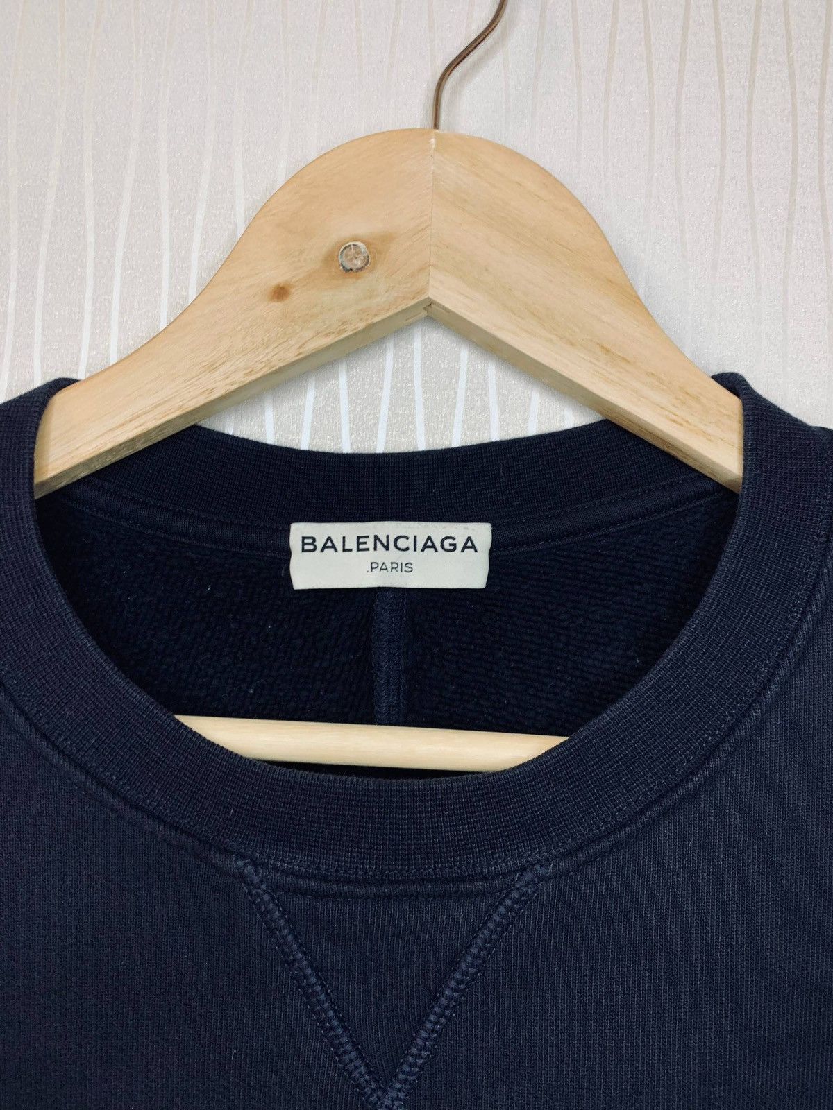 Balenciaga Balenciaga Intarsia Hem Fleece-back Cotton Sweatshirt Size US M / EU 48-50 / 2 - 3 Thumbnail