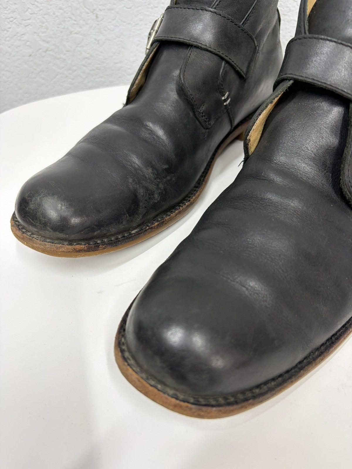 If Six Was Nine Vintage Y2K Guidi CCP Style Distressed Leather Biker Boots Size US 12 / EU 45 - 12 Thumbnail