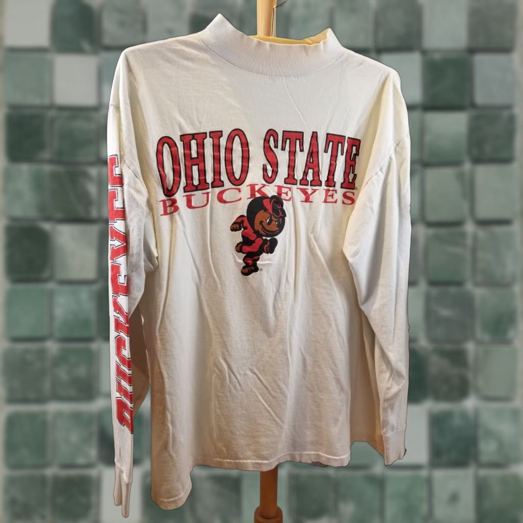 Vintage VINTAGE 90's OHIO STATE UNIVERSITY BUCKEYES LONG SLEEVE T-SHIRT SZ XXL Men White T-Shirt Size US XXL / EU 58 / 5 - 1 Thumbnail