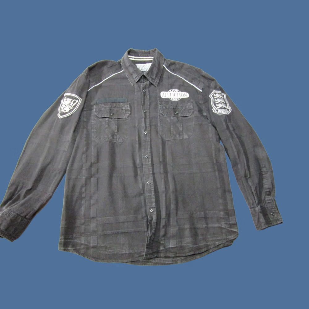 Affliction Affliction Shirt Mens 2XL Black Y2K Embroidered Heavy Long Sleeve Buckle Size US XXL / EU 58 / 5 - 1 Thumbnail