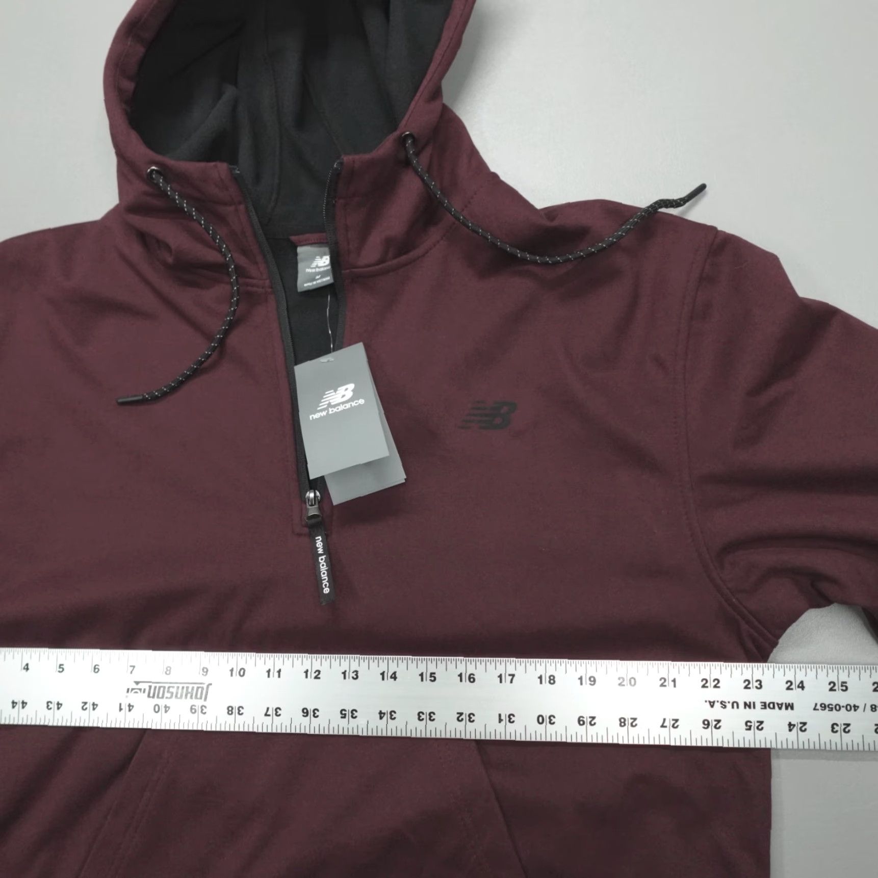 New Balance New Balance Hoodie 1/4 Zip Fleece Lined Men's Size M Burgundy Soft-Touch Warmth Shirt Pullover Zip Hooded Clothing Fitness Sports Mens Size US M / EU 48-50 / 2 - 7 Thumbnail