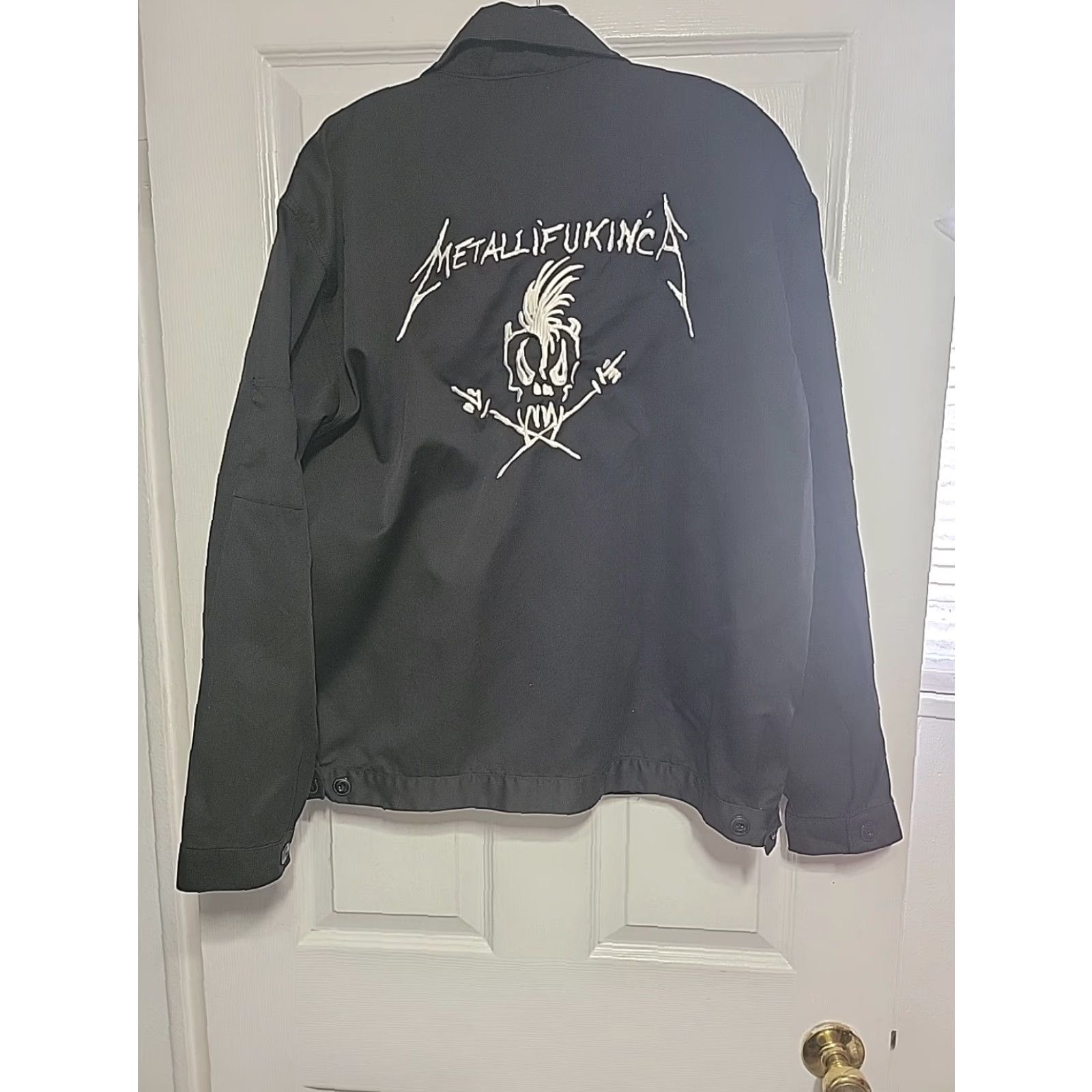 Bravado METALLICA Metalli'Fukin'ca Embroidered Mens Work Jacket Full Zip Bomber Jacket Size L Black Size US L / EU 52-54 / 3 - 5 Thumbnail