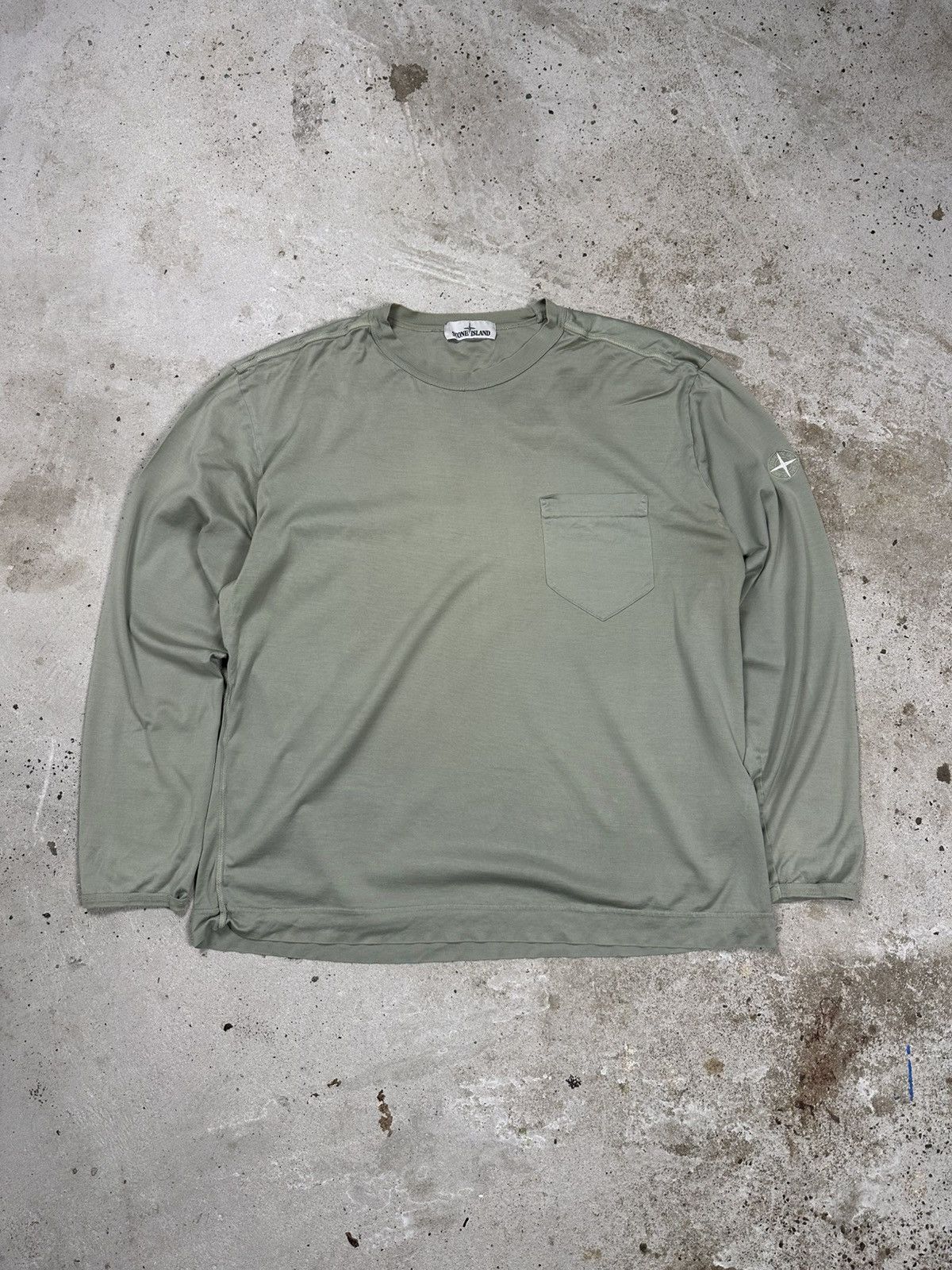 Stone Island Stone Island Olive Long Sleeve Tee Pocket Size US XL / EU 56 / 4 - 1 Thumbnail