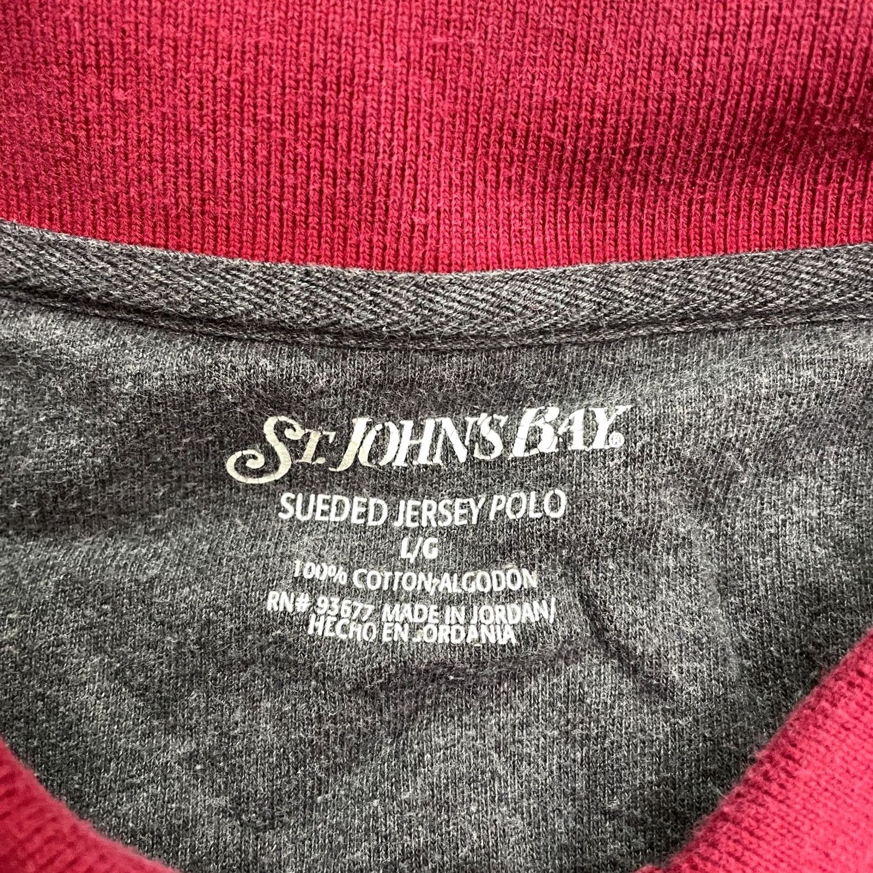 Vintage St. John's Bay Polo Shirt Mens L Red Long Sleeve Cotton Casual Size US L / EU 52-54 / 3 - 4 Thumbnail