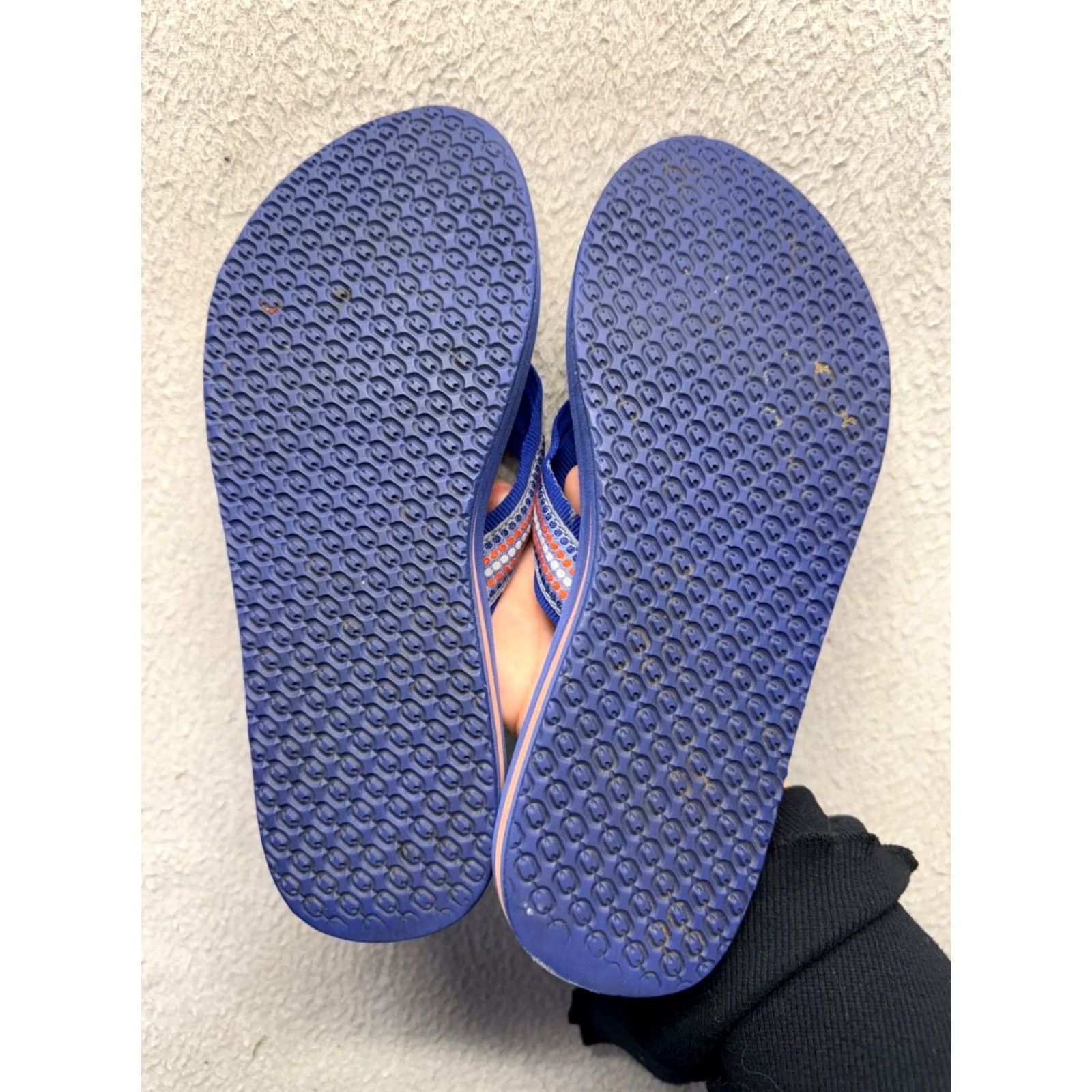 Vintage LL Bean Womens Blue Flip Flops Striped Strap Rubber Sole Size 7 Womens Flip Flop Casual Summer Shoes Shoes Mens 7 Size US 7 / IT 37 - 4 Thumbnail