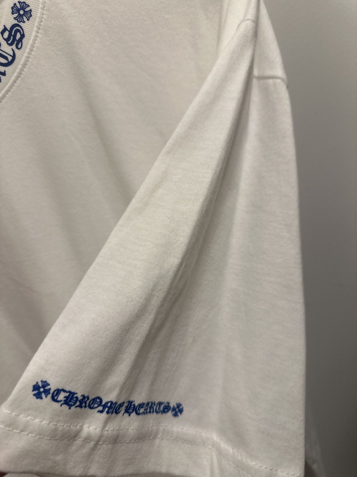 Chrome Hearts CHROME HEARTS NECK LOGO T SHIRT WHITE BLUE Size US XXL / EU 58 / 5 - 3 Thumbnail