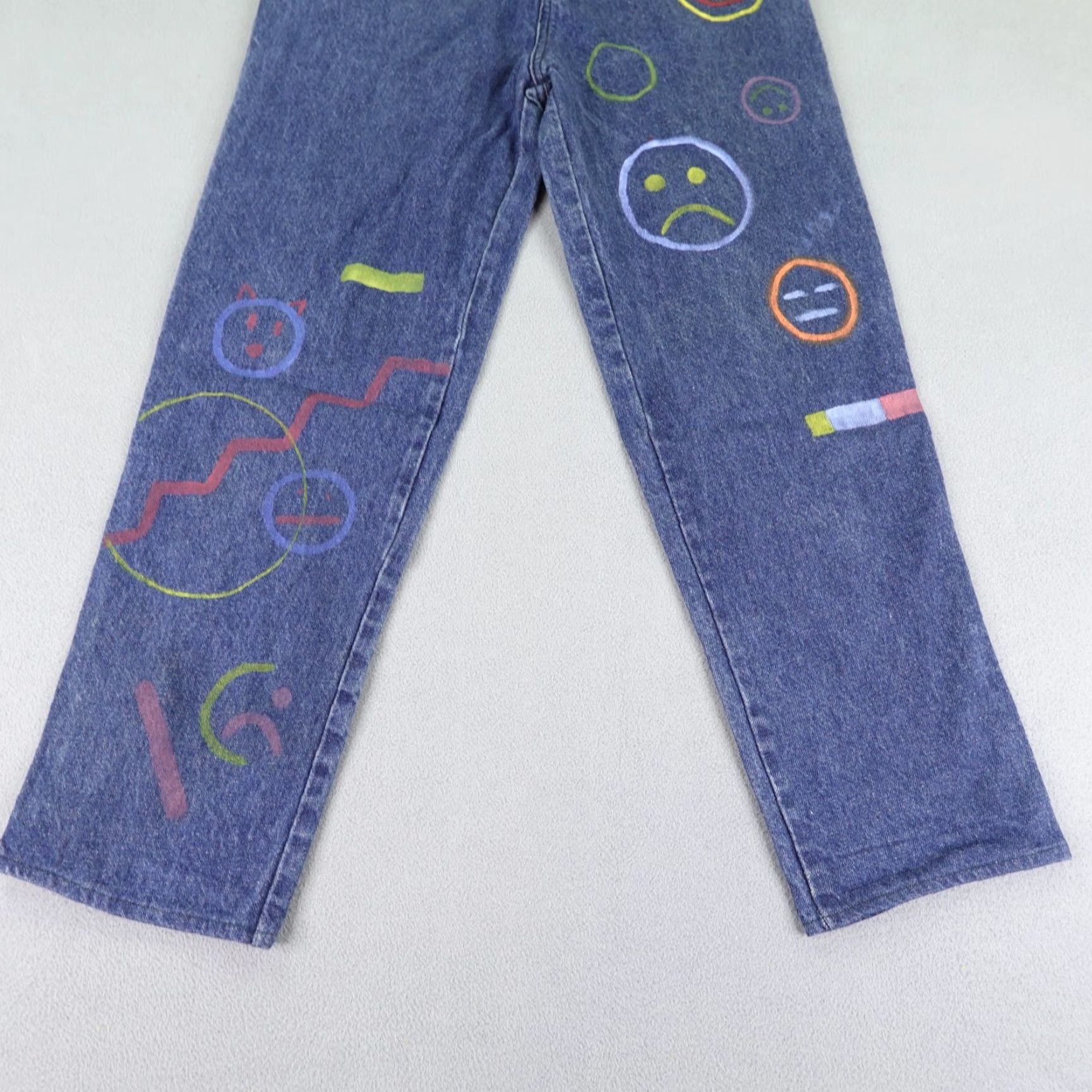 Vintage VINTAGE Blaze Jeans Womens 8 Blue Denim 9/28 High Waist Cowboy Southwestern Western Regular Straight Pockets Button Zip Size 24" / US 00 / IT 34 - 3 Thumbnail