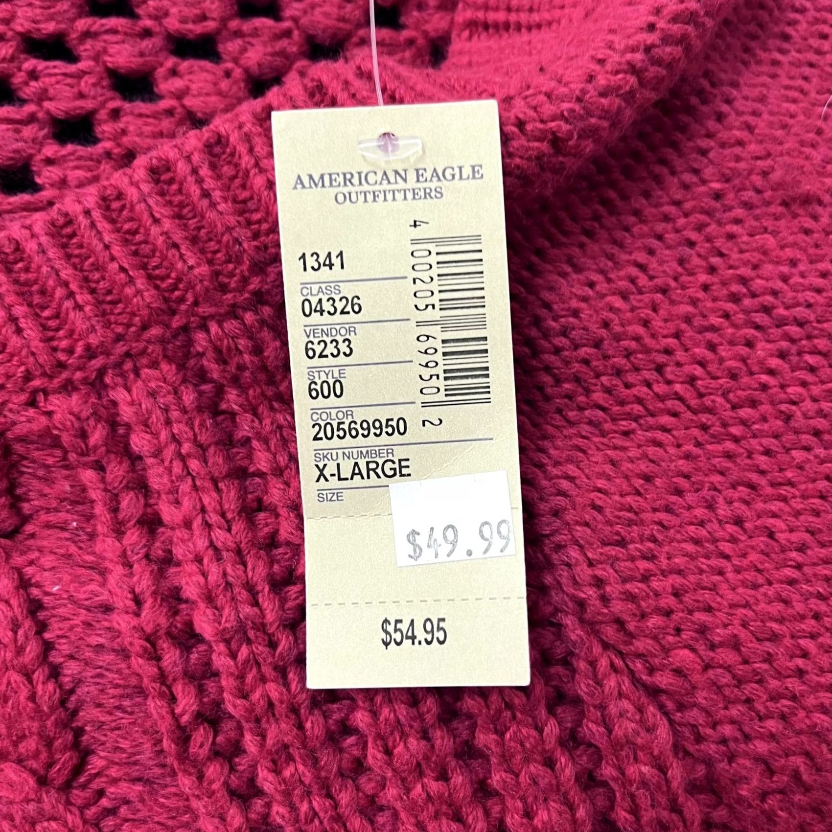 American Eagle Outfitters American Eagle Outfitters Sweater Womens XL Red Cable Knit Raglan Shirt Pullover Crew Neck Knit Crochet Open neckline Baggy毛 Size XL / US 12-14 / IT 48-50 - 4 Thumbnail