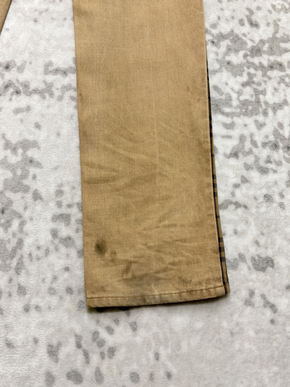 Burberry Burberry Blue Label Distressed Denim Nova Check Stripe Pants Size US 30 / EU 46 - 15 Thumbnail