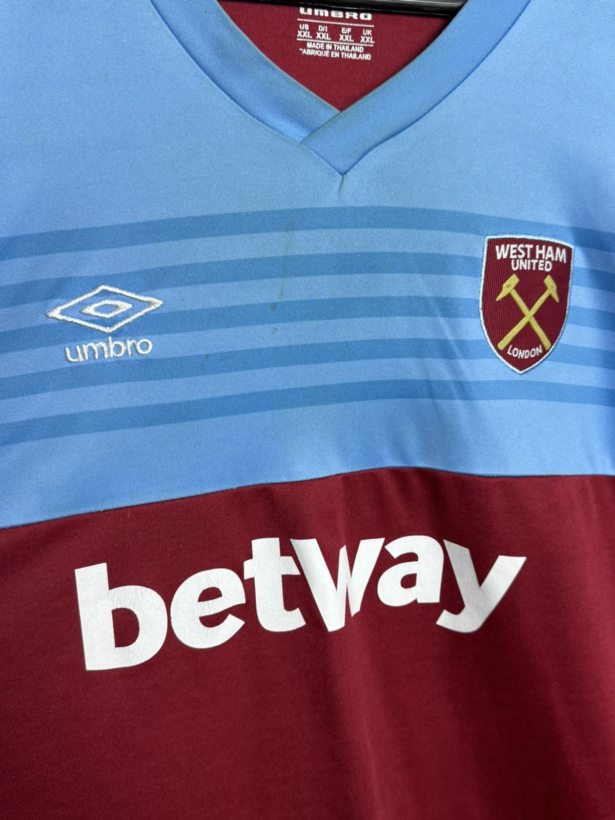 Umbro West Ham United 19/20 Home Football Jersey Size US XXL / EU 58 / 5 - 3 Thumbnail