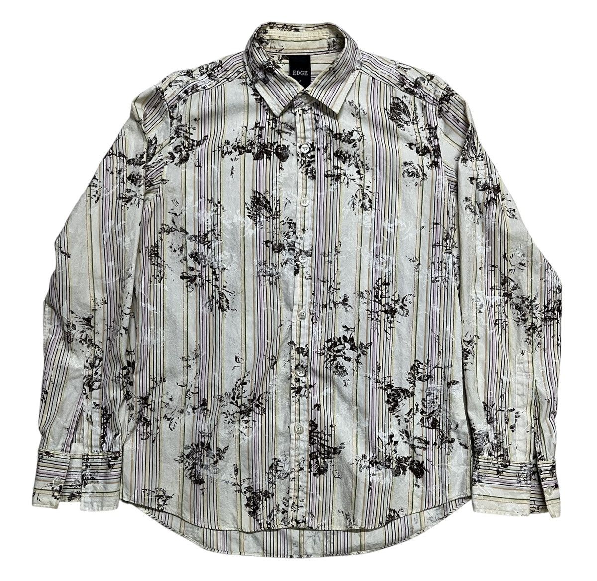 Japanese Brand Edge Rupert Flower Stripes Punk Shirt Size US S / EU 44-46 / 1 - 1 Thumbnail