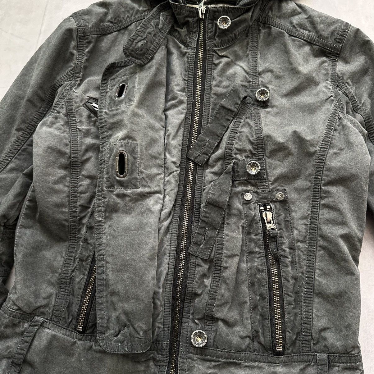 Hysteric Glamour × Undercover Punk Straps Zipper Garment Dyed Multipocket Jacket LGB Style Size XS / US 0-2 / IT 36-38 - 6 Thumbnail