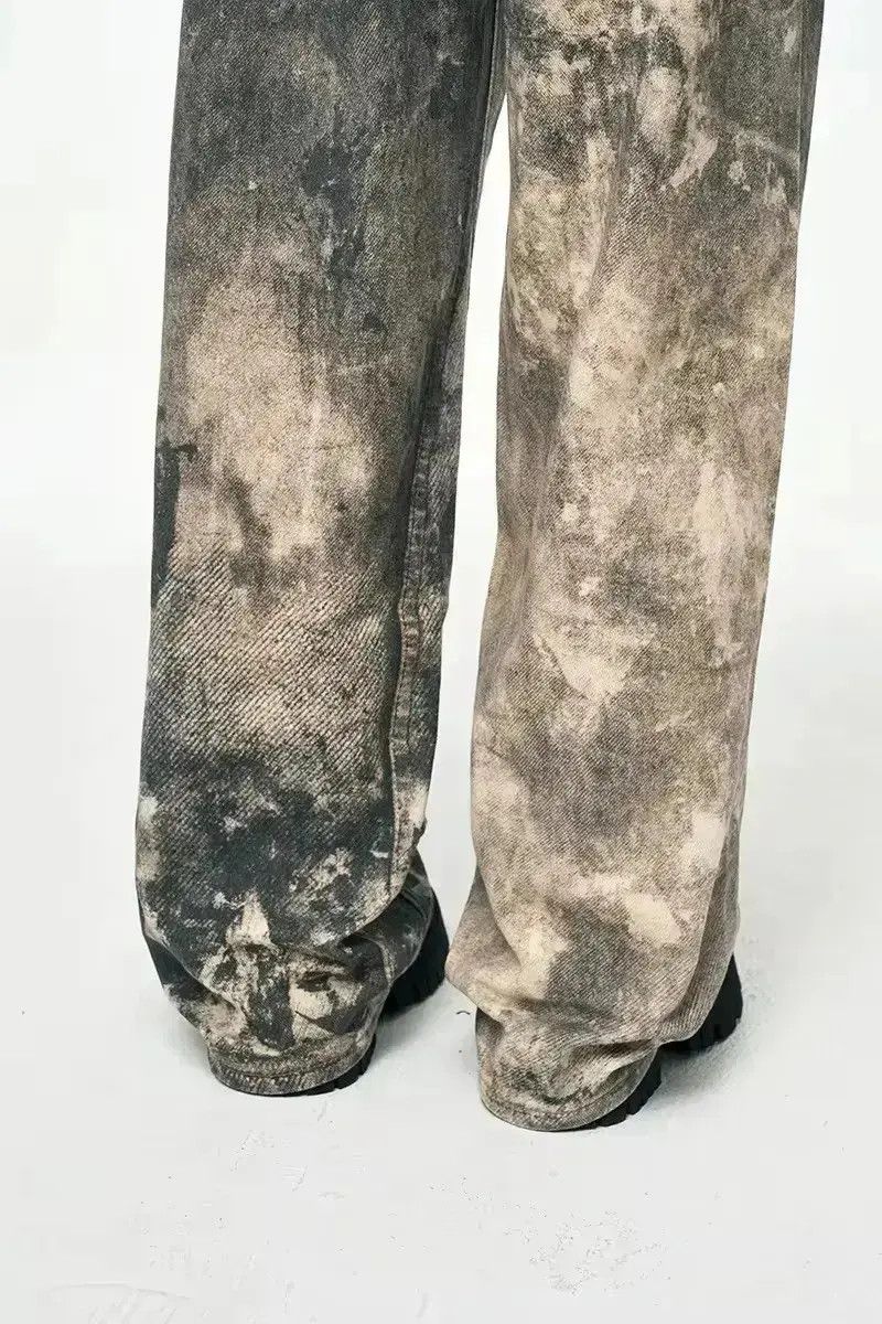 Japanese Brand Dirty Distressed Camo Design Jeans Denim y2k Size US 30 / EU 46 - 2 Thumbnail