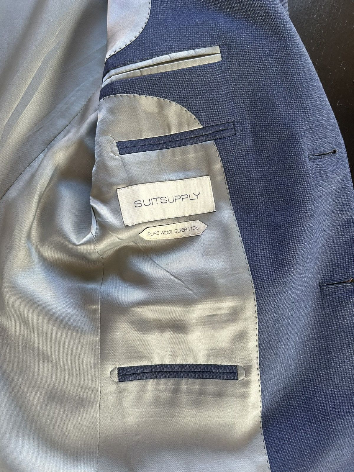 Suitsupply × Vitale Barberis Canonico Suitsupply men’s full blue suit- jacket and trousers Size 36S - 8 Thumbnail