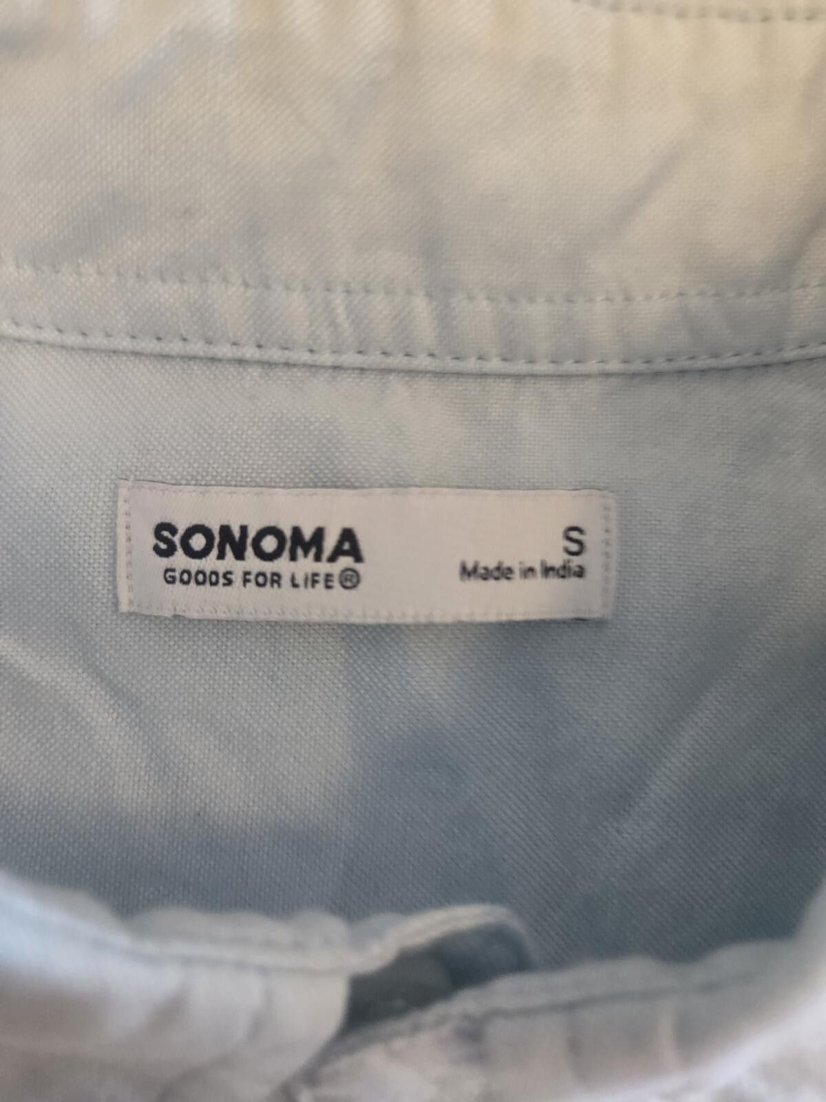 Sonoma Light Blue Short-Sleeve Button-down 100% Cotton Sz S Coastal Size US S / EU 44-46 / 1 - 4 Thumbnail