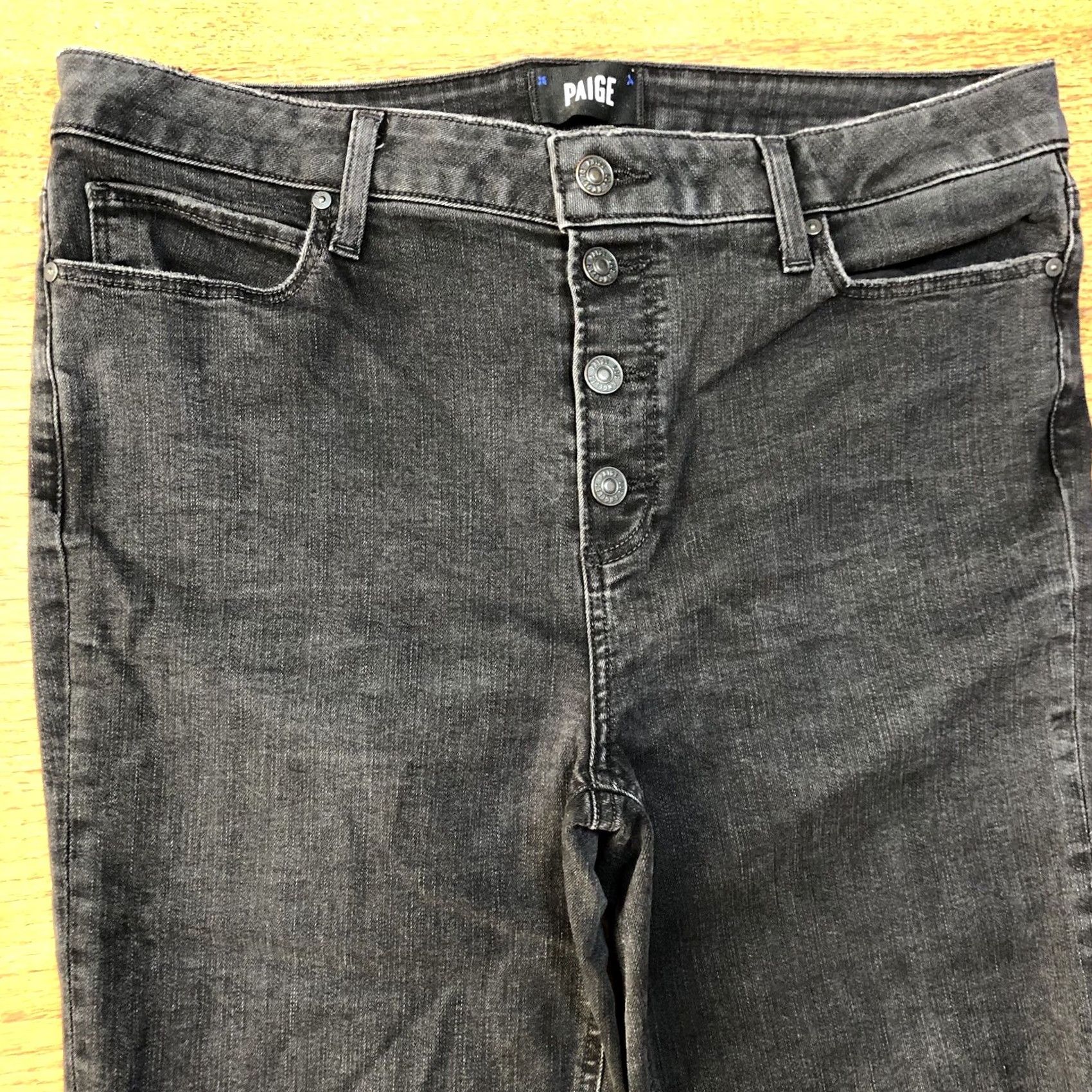 Paige Paige Jeans Faded Black Hoxton Slim Ankle Button Fly Womens 32 X 27.5 Inseam Size 24" / US 00 / IT 34 - 3 Thumbnail