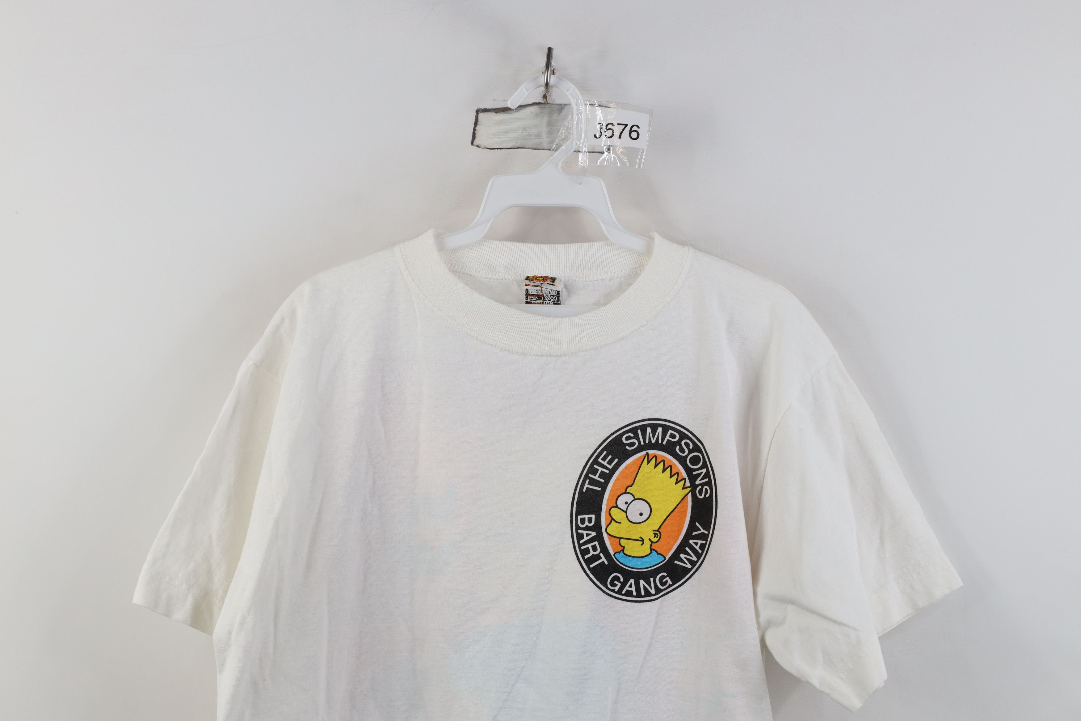 Vintage Vintage 90s The Simpsons Bart Gang Graffiti T-Shirt White Size US M / EU 48-50 / 2 - 2 Thumbnail