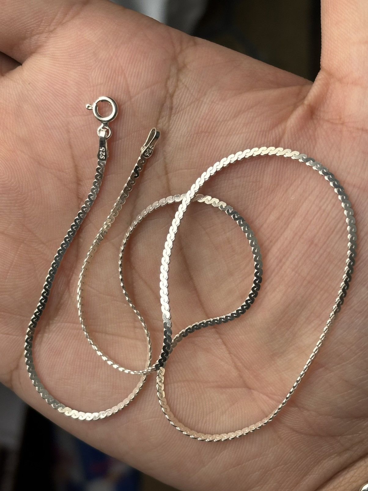 Other UK 925 silver chain nekclace Serpentine S link 17.5” jewellery Size ONE SIZE - 1 Thumbnail