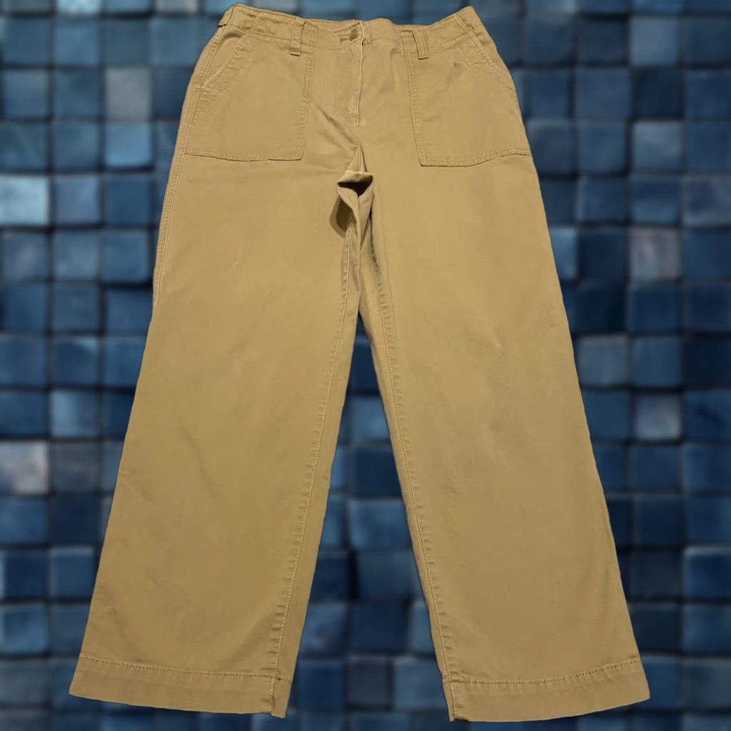 Talbots Talbots Womens 10 Pants Beige Straight Crop High Rise 5-Pocket Design Inseam 25 in Medium Wash Cotton Spandex Button Zip Size 32" / US 10 / IT 46 - 1 Thumbnail