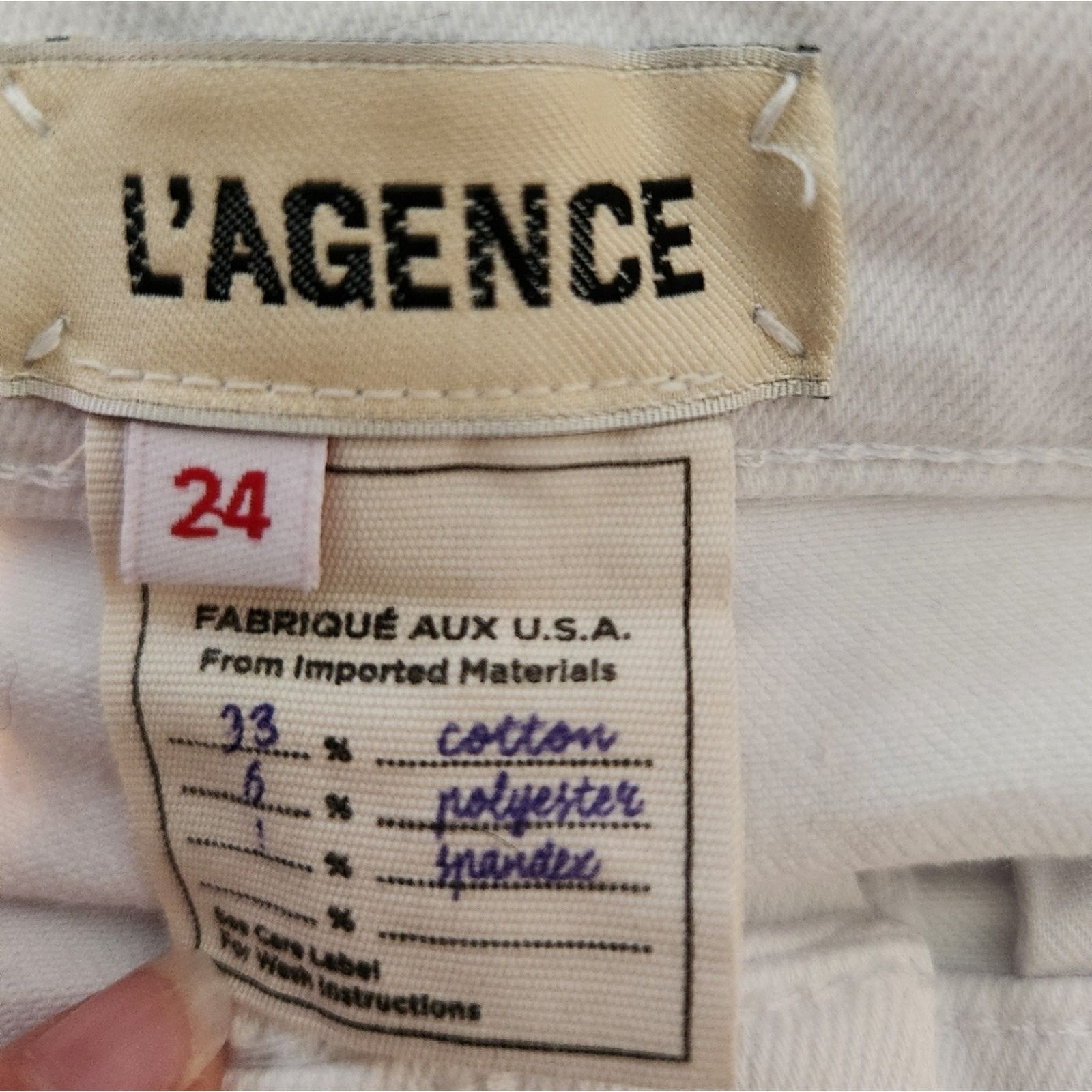 L'AGENCE L'Agence Sada Crop Slim Leg High Rise White Jeans 24 Size 24" / US 00 / IT 34 - 14 Thumbnail