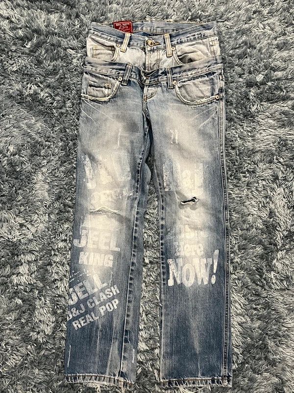 Japanese Brand Layered Distressed Denim Y2K Size US 29 - 1 Thumbnail